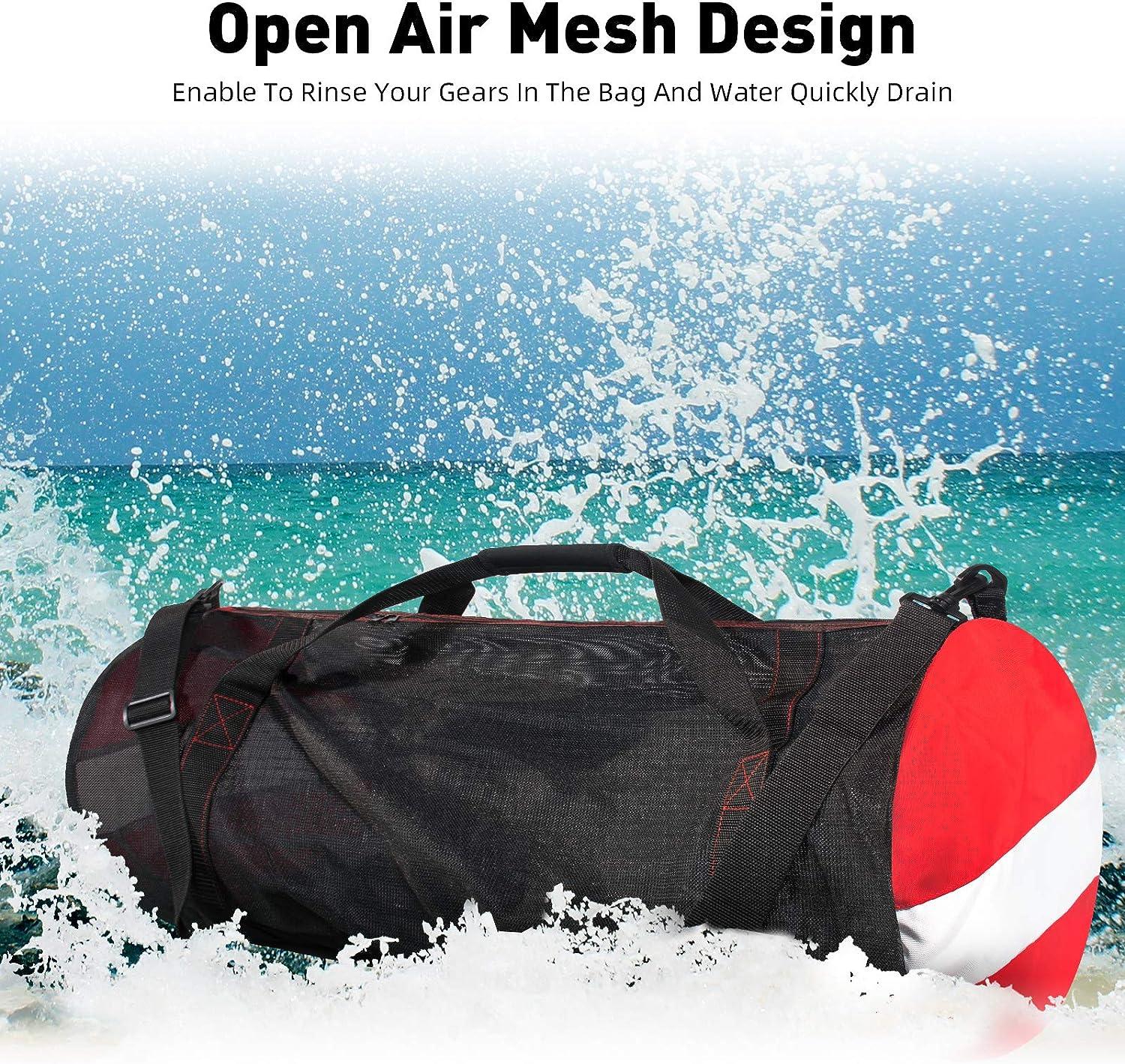 Mesh Dive Duffel Bag, Extra Large Sport Beach Bags with Adjustable