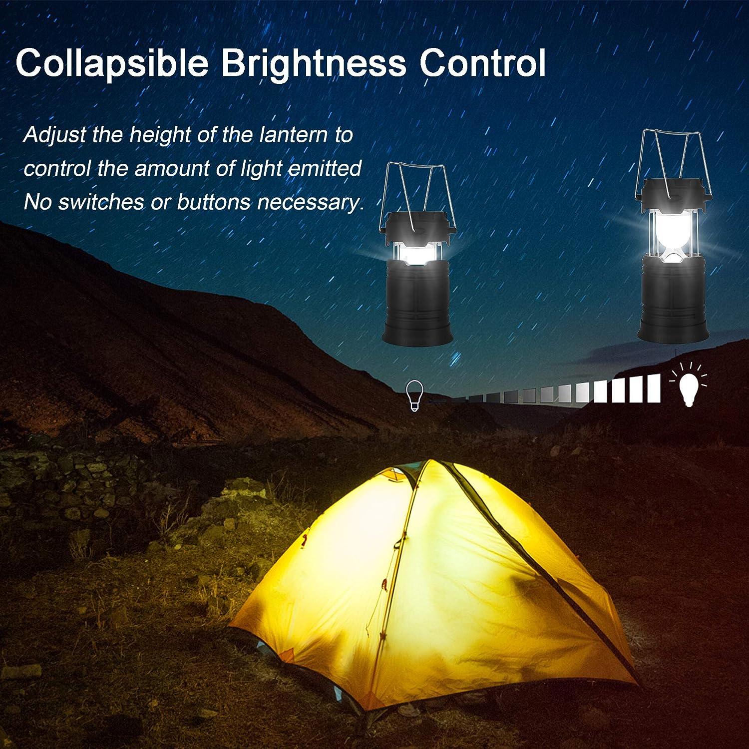 LED Solar Lantern Emergency - Camping Lantern for Power Outages Battery  Powered Flashlight Portable Rechargeable Survival Lights and Lanterns for  Home