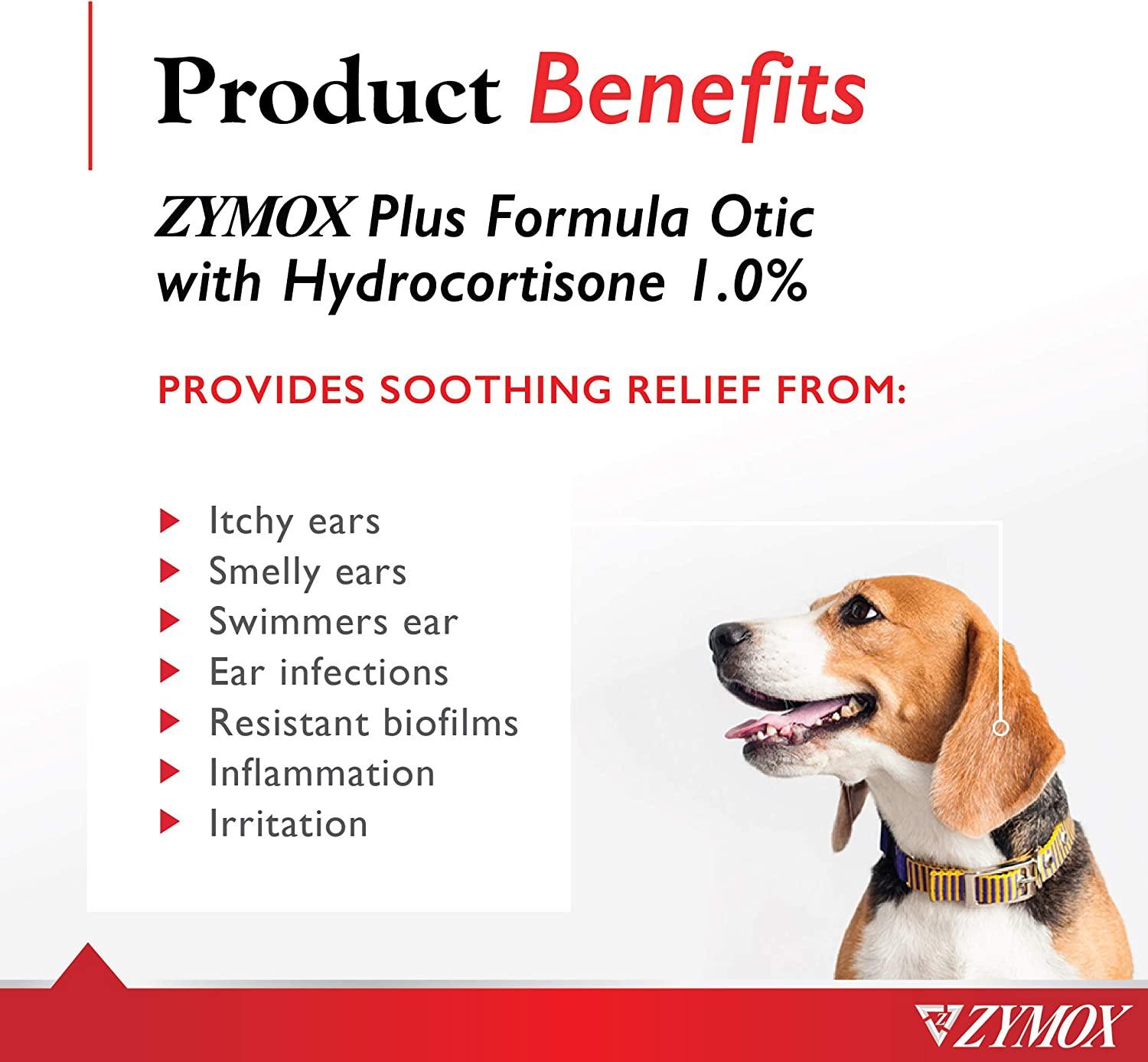 ZYMOX Otic Plus Ear Solution The Only No PreClean Once aDay Dog