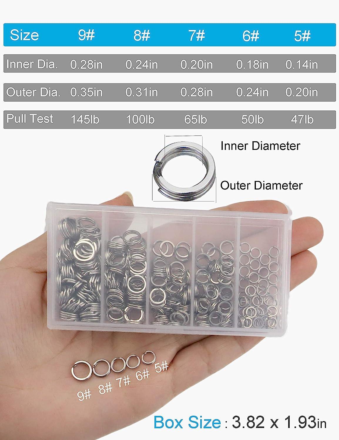 Assorted Stainless Steel Fishing Rings Double Split Connecting