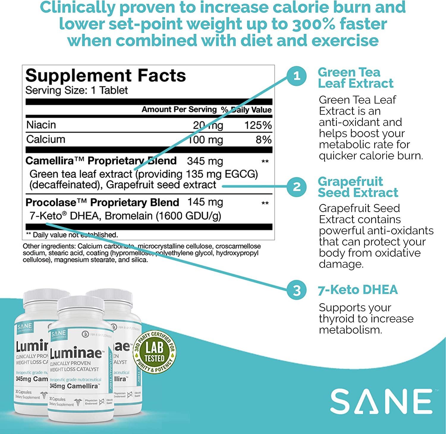 Luminae 7Keto DHEA Supplement Pills for Fast SetPoint Weight Reduction