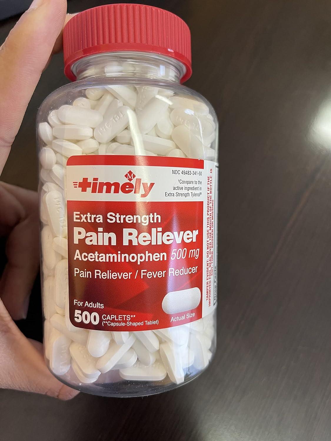 Timely Extra Strength Pain Relief Acetaminophen 500 MG Tablets