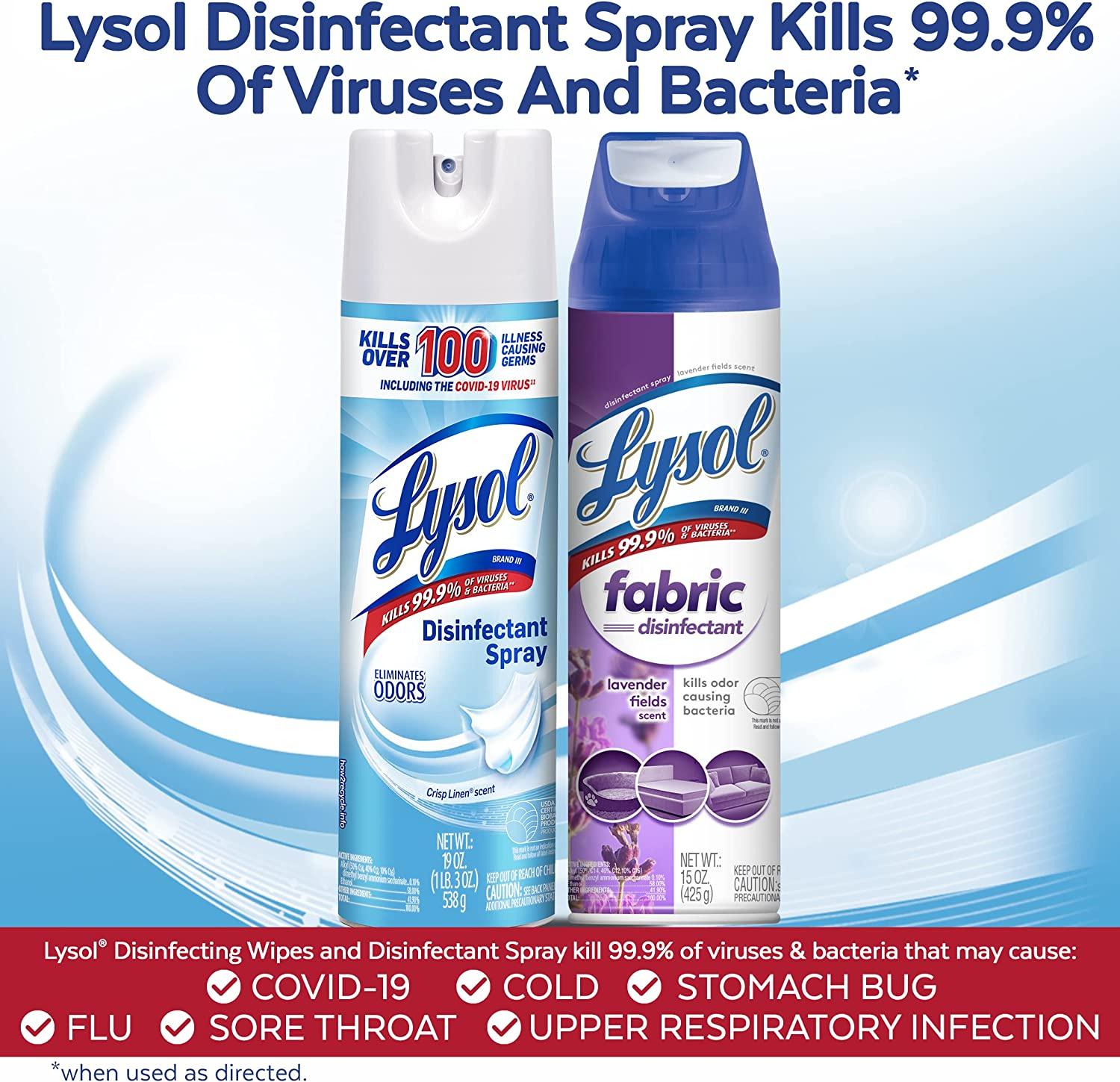 Lysol Disinfectant Spray + Fabric Disinfectant, Sanitizing and