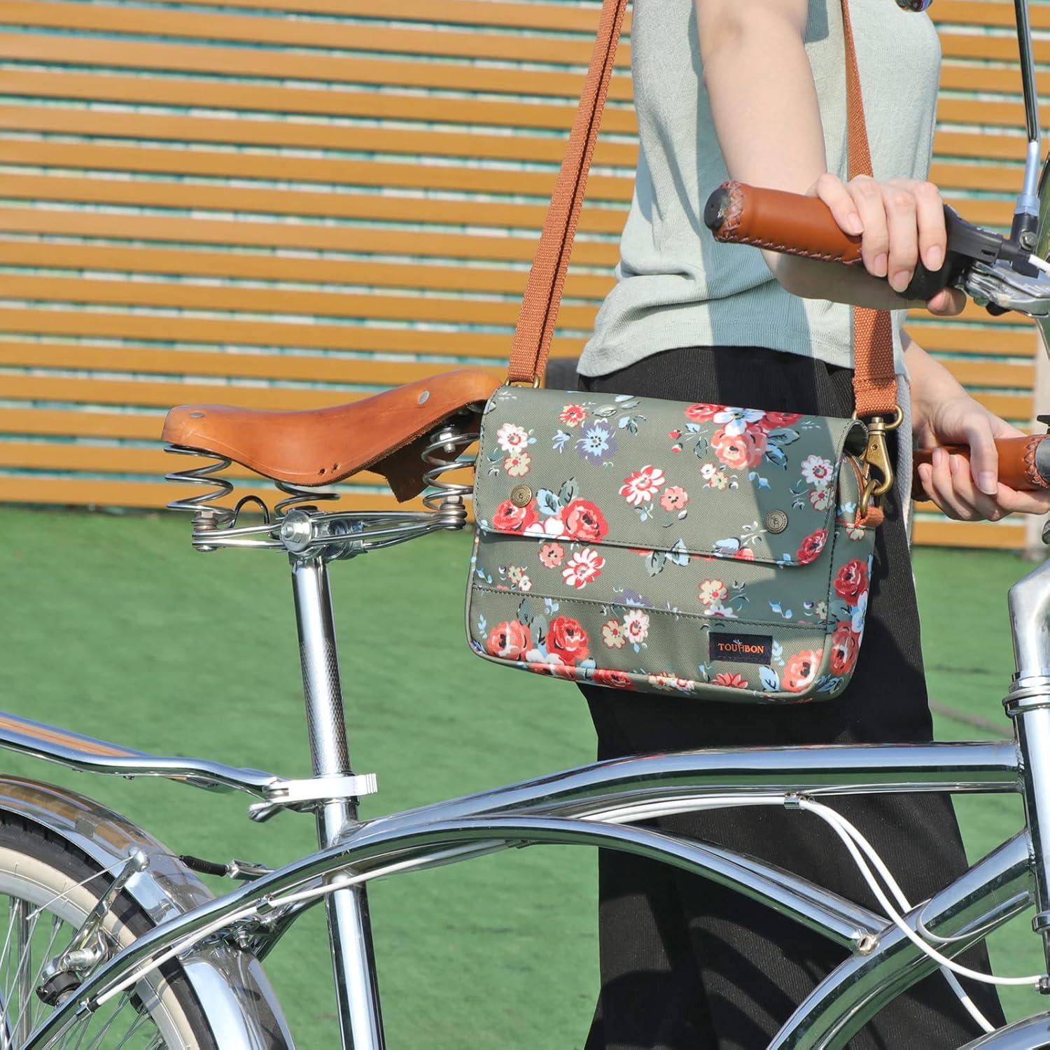 Tourbn Waterproof Canvas Bicycle Handlebar Bag - Floral Green Pattern |  25x18x6cm - Durable & Stylish Bike Accessories | Buy Now with Express  International Delivery | GoSupps.com