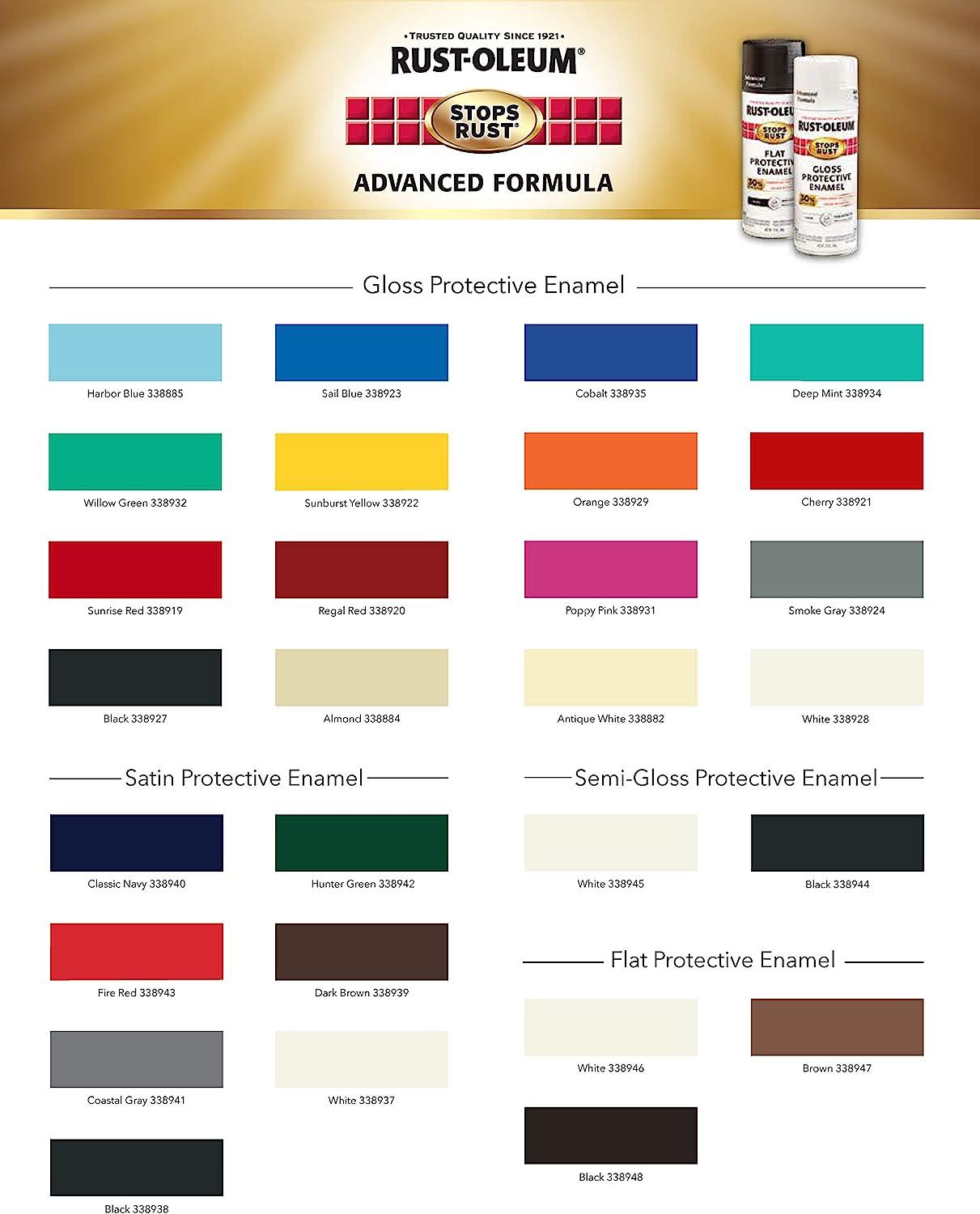 Rust Oleum 338944 Stops Rust Advanced Spray Paint Semi Gloss Black