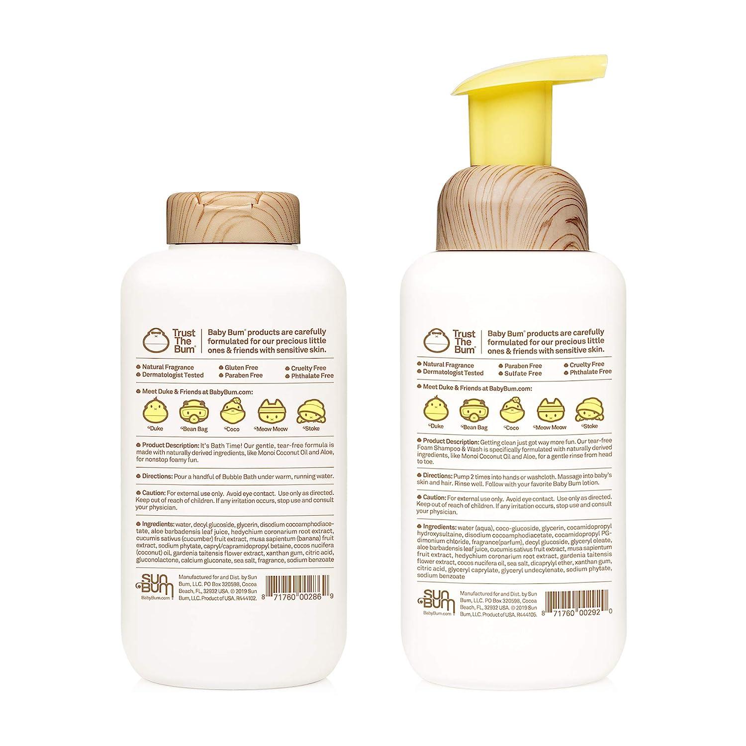 Sun Bum Baby Bum Shampoo & Wash & Bubble Bath Tear Free Foaming Soap