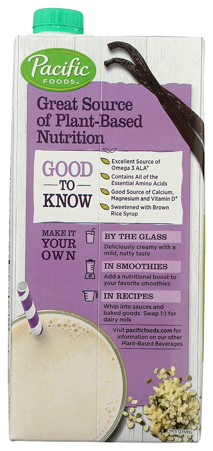 Pacific Foods Hemp Milk, Vanilla, 32oz