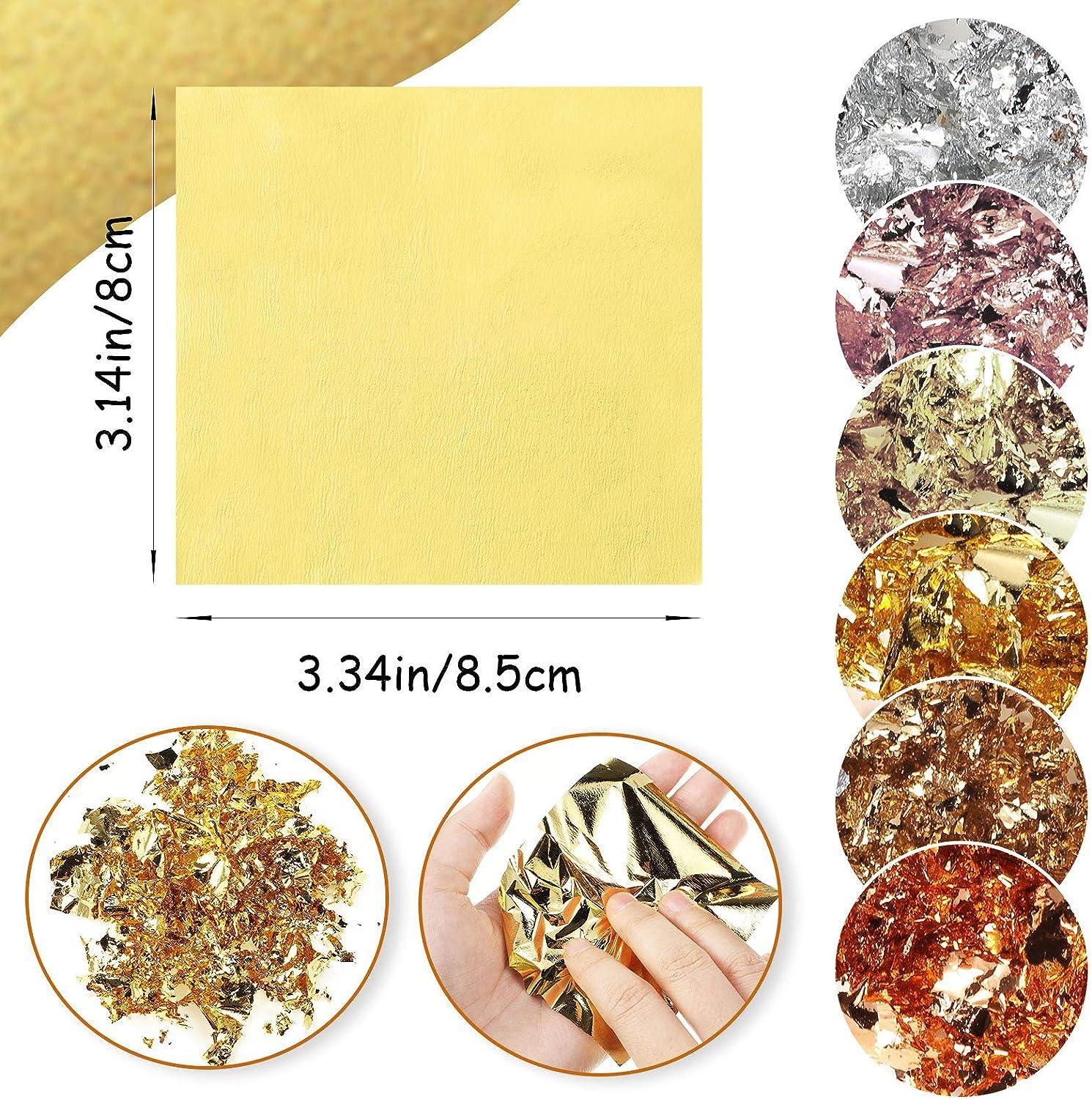 300 Pieces Gold Foil Sheets Metallic Gold Foil Leaf Paper