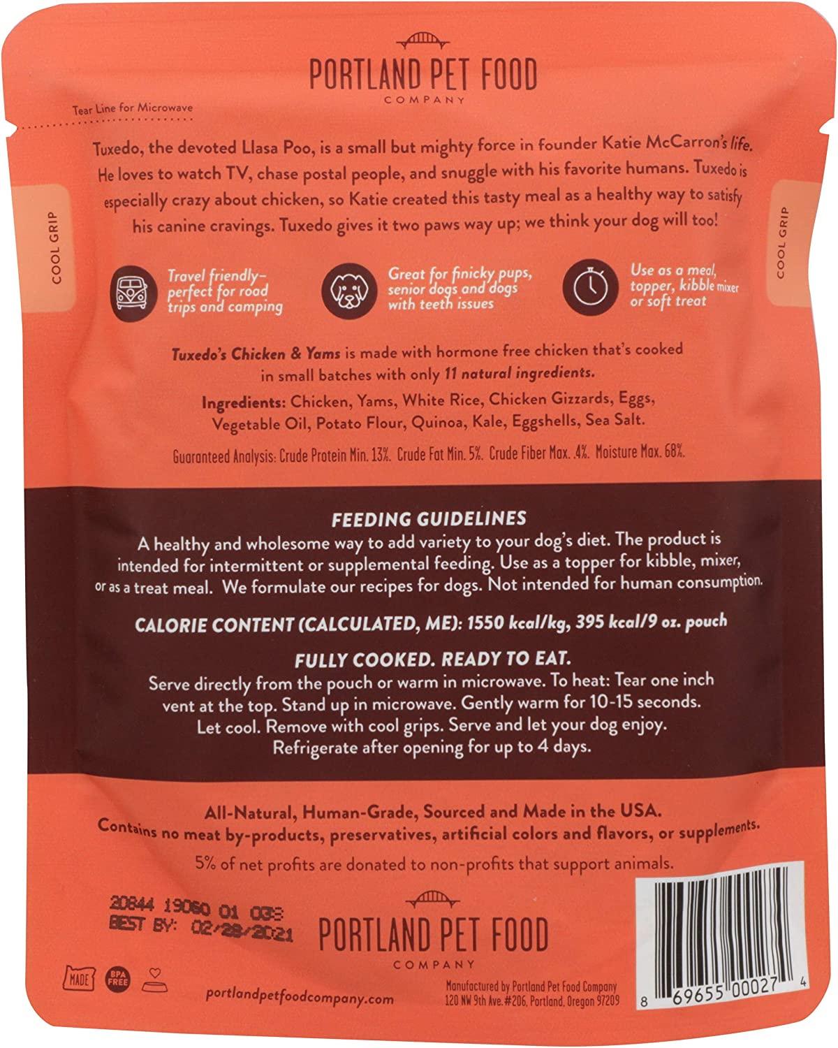 Portland Pet Food Company Tuxedo's Chicken & Yams Dog Meal, 9 OZ