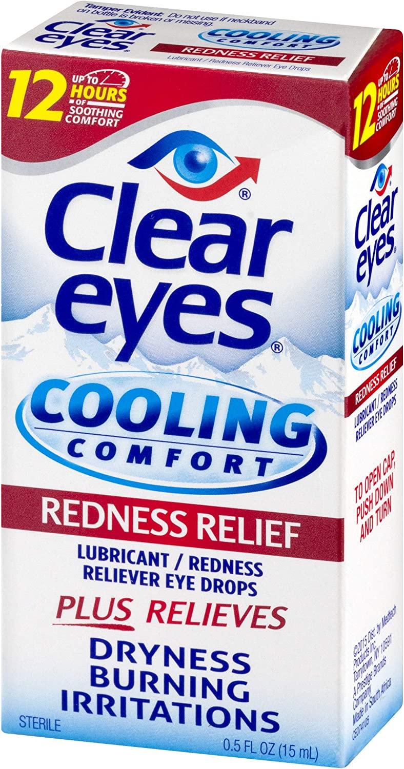Clear Eyes Cooling Comfort Relief Eye Drops, 0.5 Fl Oz Redness Relief