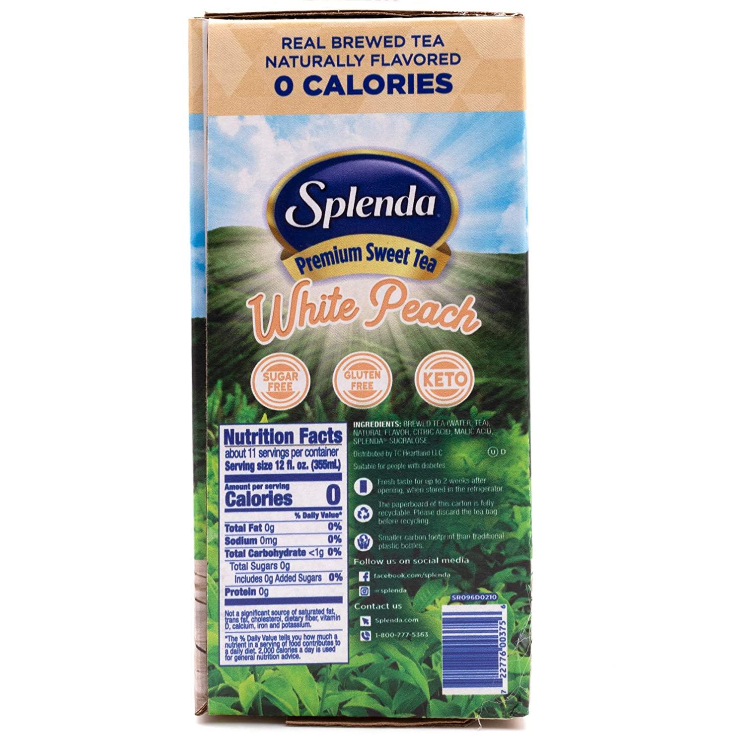 SPLENDA White Peach Premium Sweet Green Tea On Tap, Sweetened With
