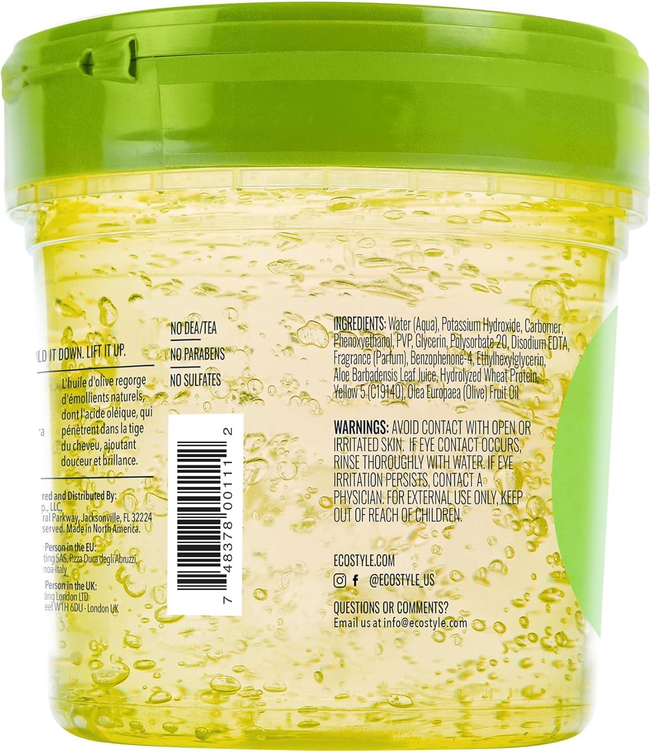 Eco Style Gel Olive Oil - 100% Pure & Weightless Hair Styling Gel -  Nourishing, Repairing, and Moisturizing - Superior Hold for Healthy Shine -  16 Oz | Buy Now with Express International Delivery | GoSupps.com