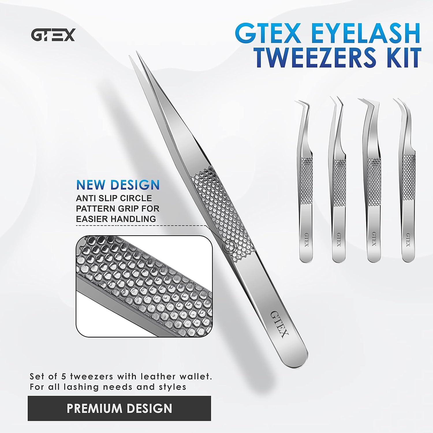 GTEX Lash Eyelash Extension Tweezers Set of 5 – GTEX