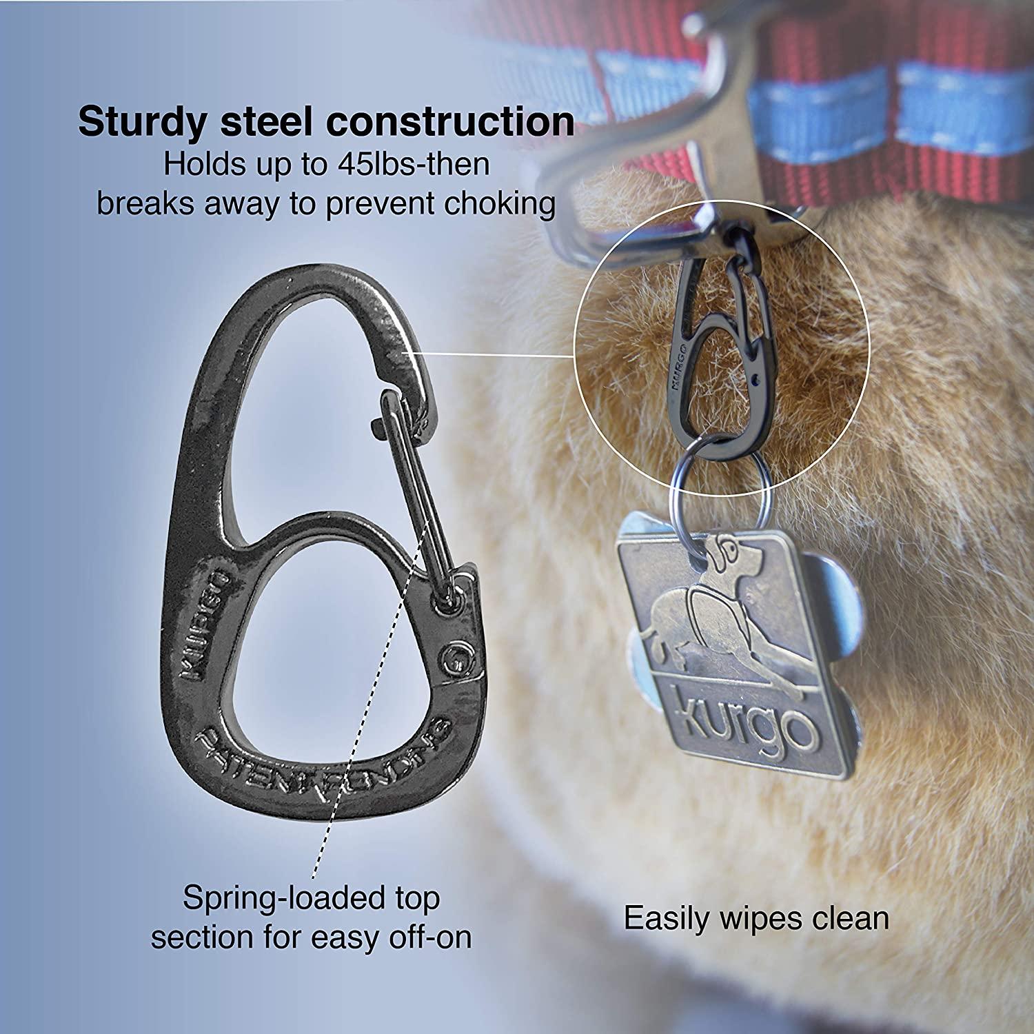 Kurgo Clip for Dog Tags, Dog Tag Clip, Rings for Dog Tags, Pet ID Tags  Clips, Dog Collar ID Holder, Switch Dog Tags with Ease, Durable