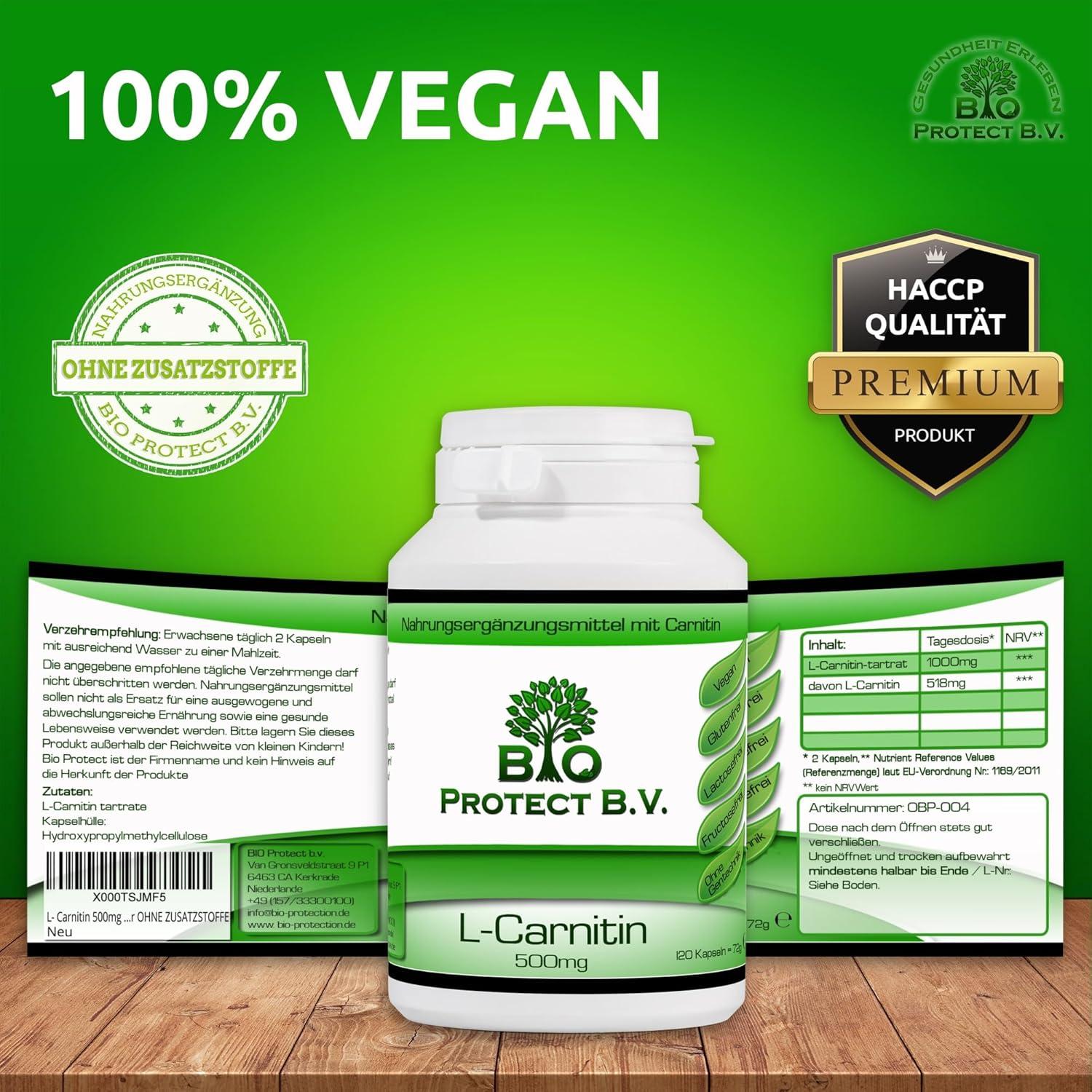 bio l carnitine Buy Bio Protect Premium L-Carnitine 500mg - 120 Vegan Capsules - High Dose  Additive-Free Laboratory-Tested Organic Formula - International Shipping  Available | Buy Now with Express International Delivery