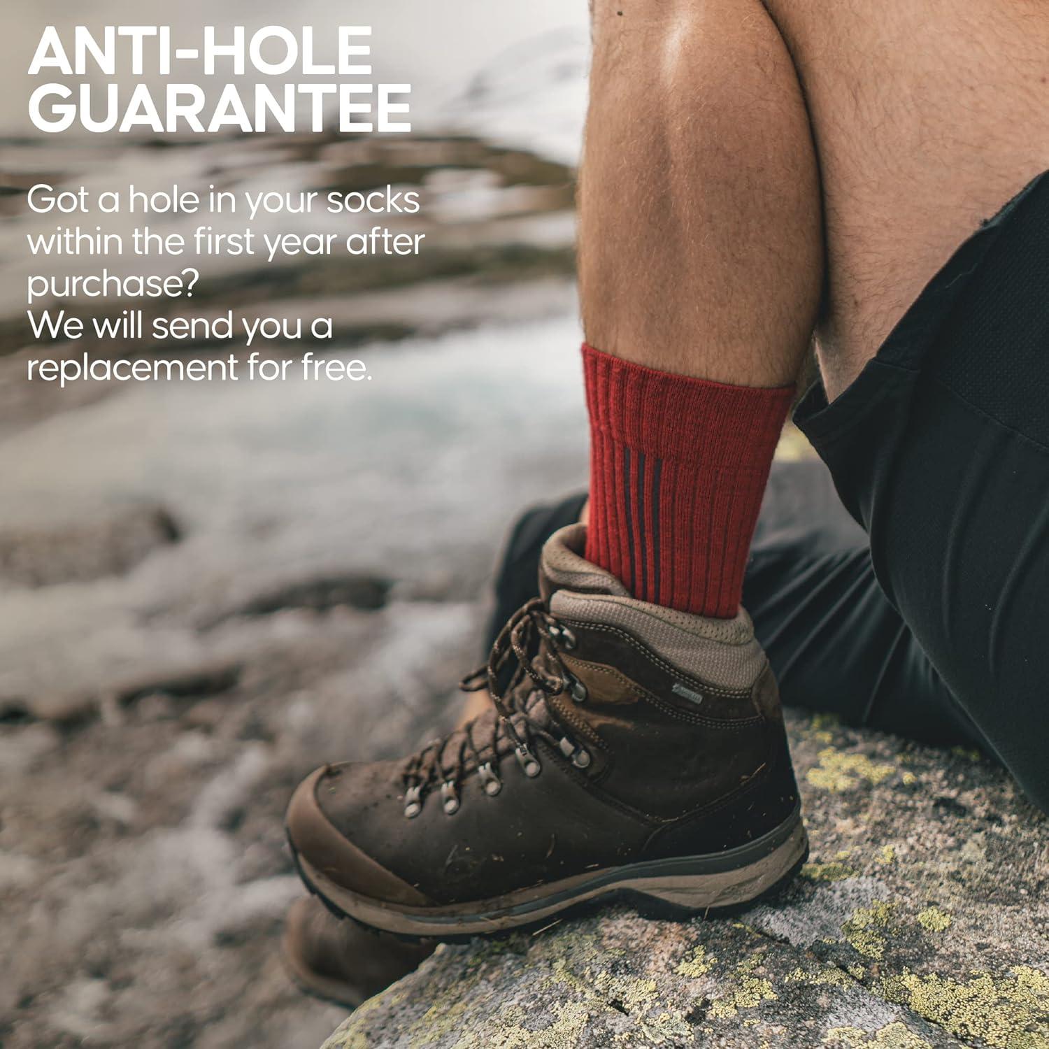 DANISH ENURANCE Premium Outdoor Hiking Socks Merino Wool Men & Women 2 Pack  Light Grey Medium