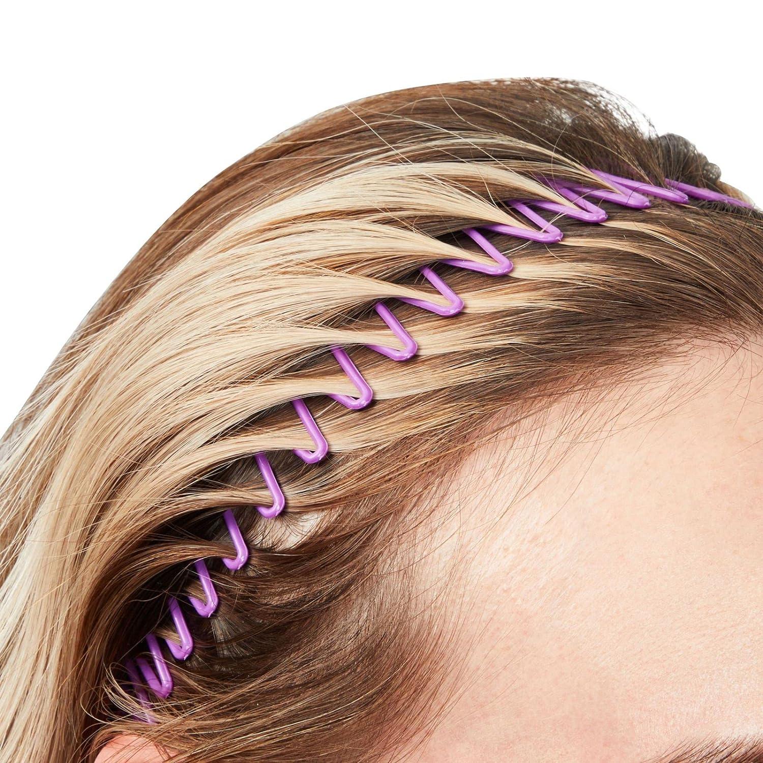 90s Zig Zag Circle Headbands with Teeth for Women (10 Colors 20 Pack)