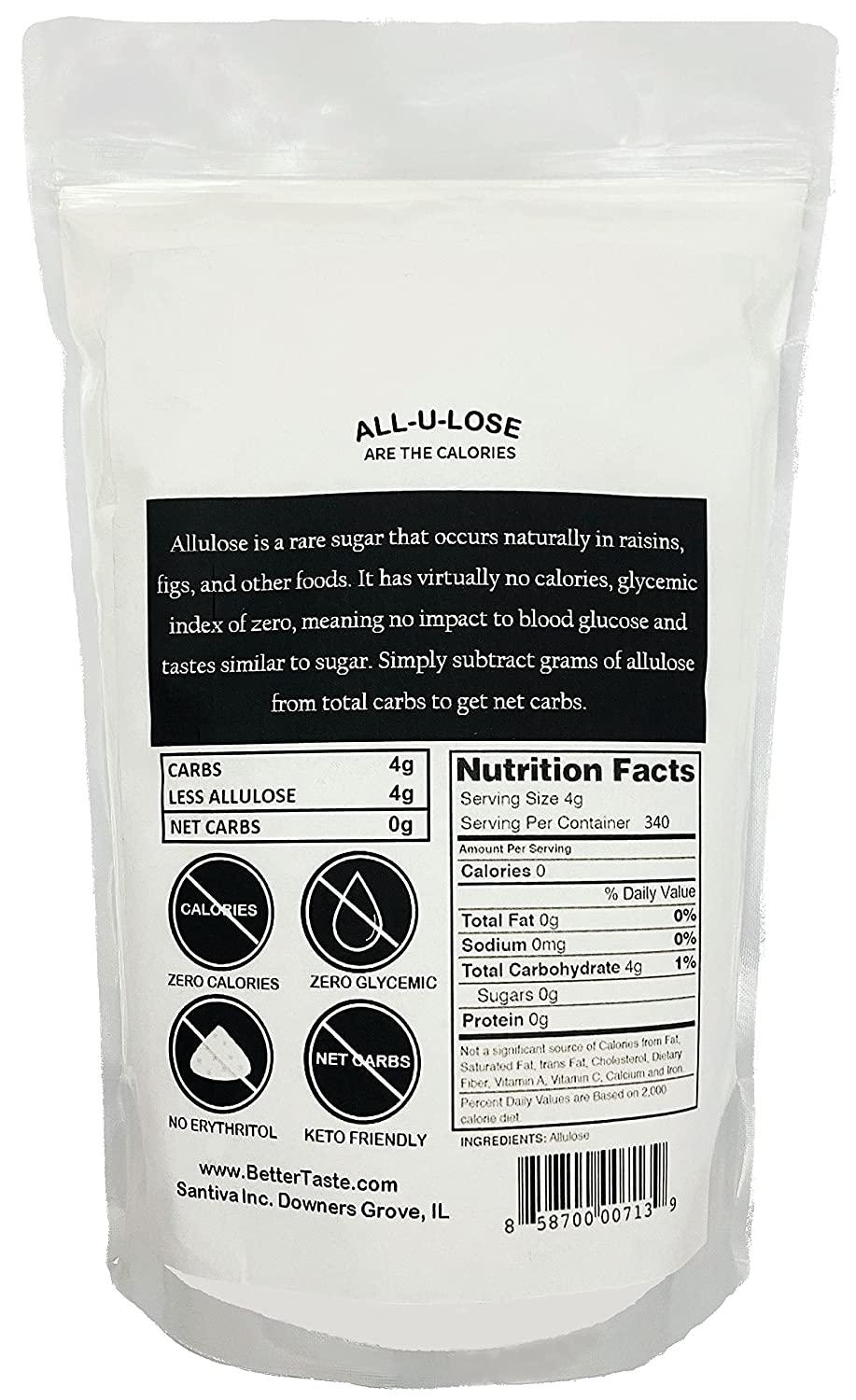 Allulose Natural Sweetener, Sugar Substitute, Crystalline Allulose