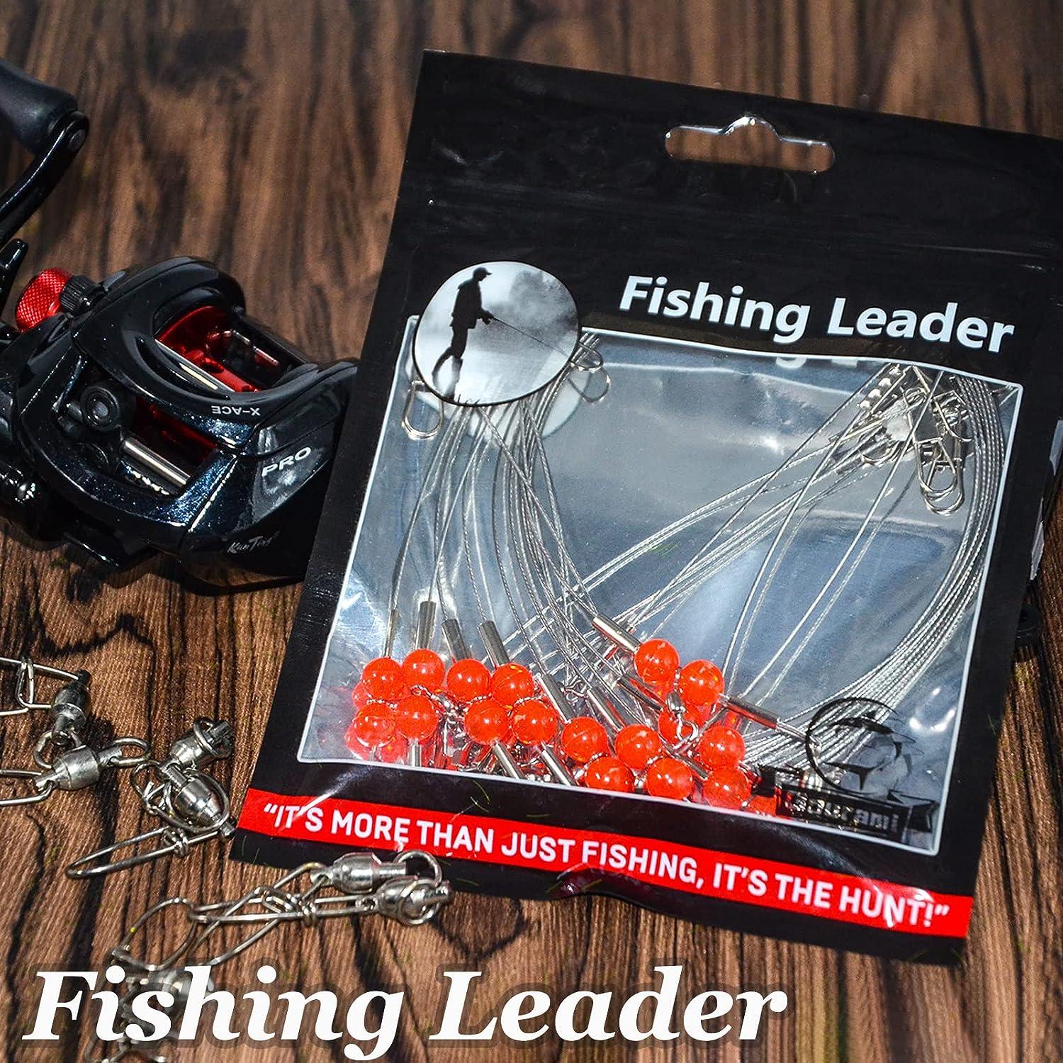 YOTO Fishing Leaders,Stainless Steel Tackle Rig with Tackle Lure Swivels  Snaps, Saltwater rig Wire Leader Fishing Leader Wire Bottom rigs for  Saltwater White 1arm+2arm-24pcs