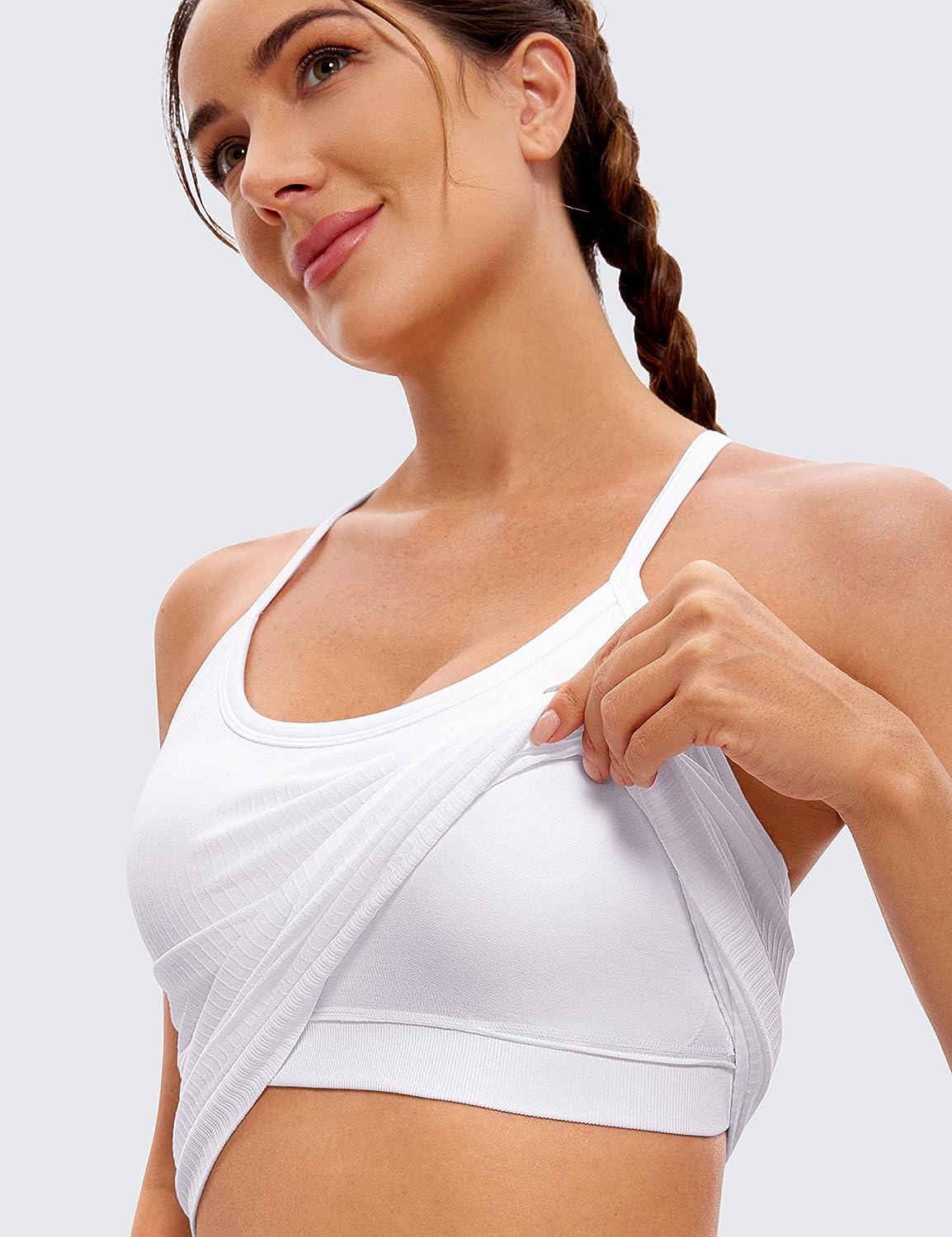 ZYZSTR Women's Sports Bras Seamless Racerback Sports Bra Quick Dry Without  Rims Elasticity Fitness Workout Yoga Tank Top (Color : White, Size :  Medium) : : Clothing, Shoes & Accessories