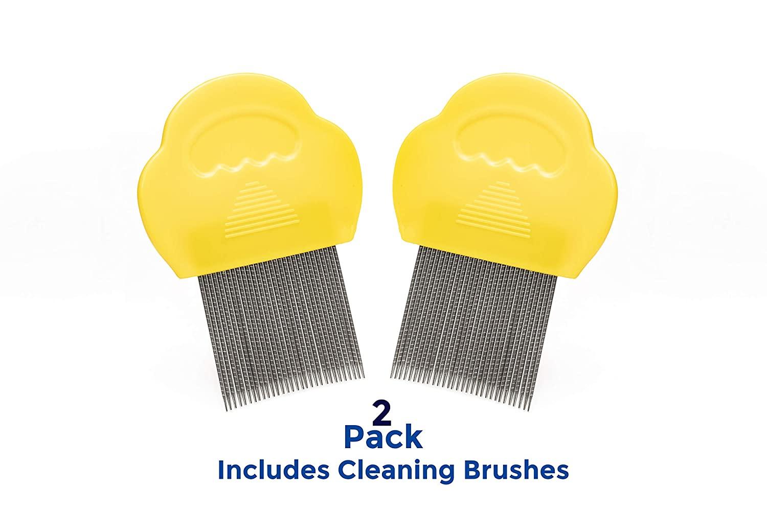 Clinical Guard Professional Lice Comb with Cleaning Brush, Pack of 2