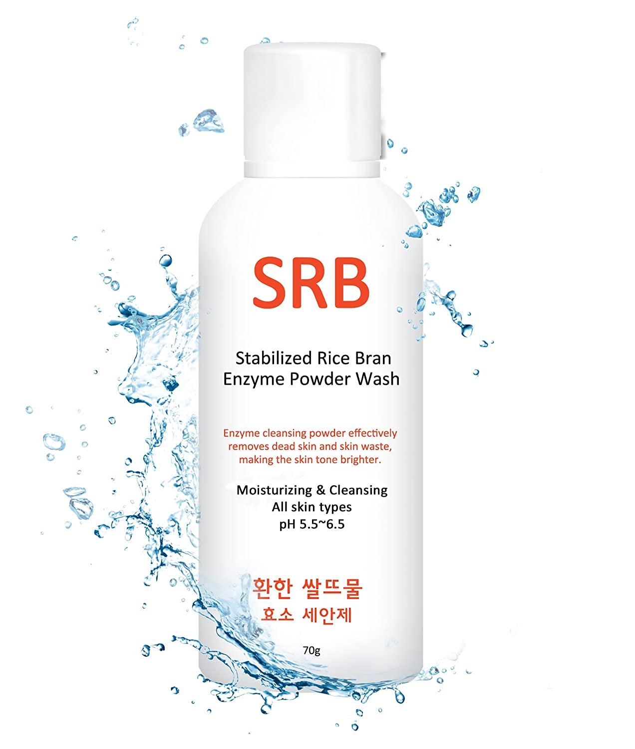 Korean Beauty (SRB) Rice Bran Enzyme Powder Face Wash and Scrub, Cleanses, Exfoliates, Brightens
