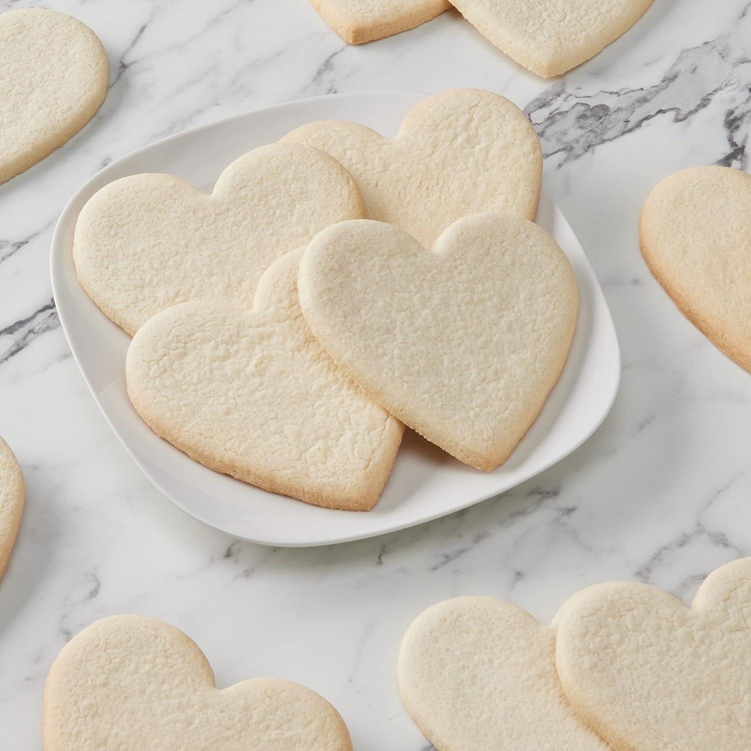 50Pack NutFree Heart Shaped Smiley Sugar Cookies Uniced for Allergy