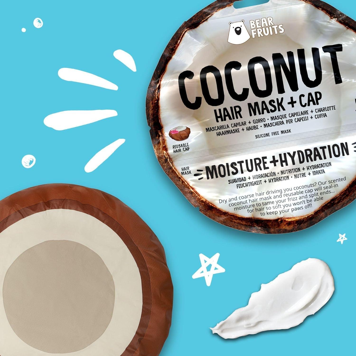 Marumaru24 Coconut Mask 20枚 Bear Fruits Coconut Moisture + Hydration Hair Mask (20ml