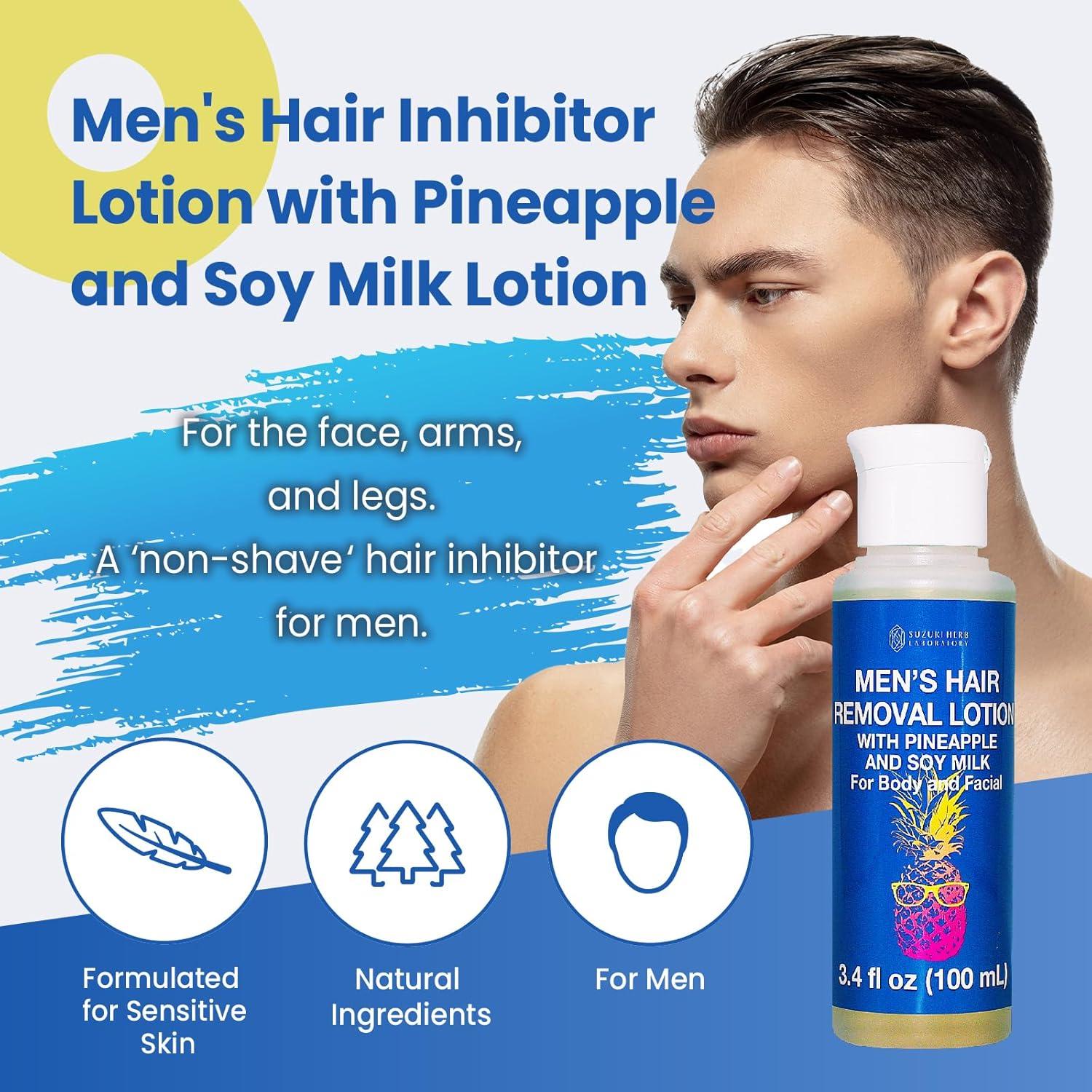 Men's Hair Inhibitor Lotion - Full Body Pineapple & Soymilk Made
