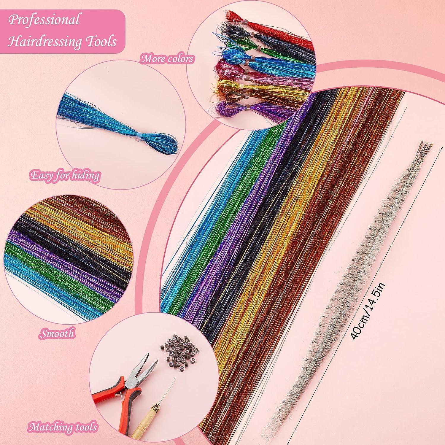 Feather Hair Extension Kit with 26 Synthetic Feathers, 100 Beads, Plier and  Hook