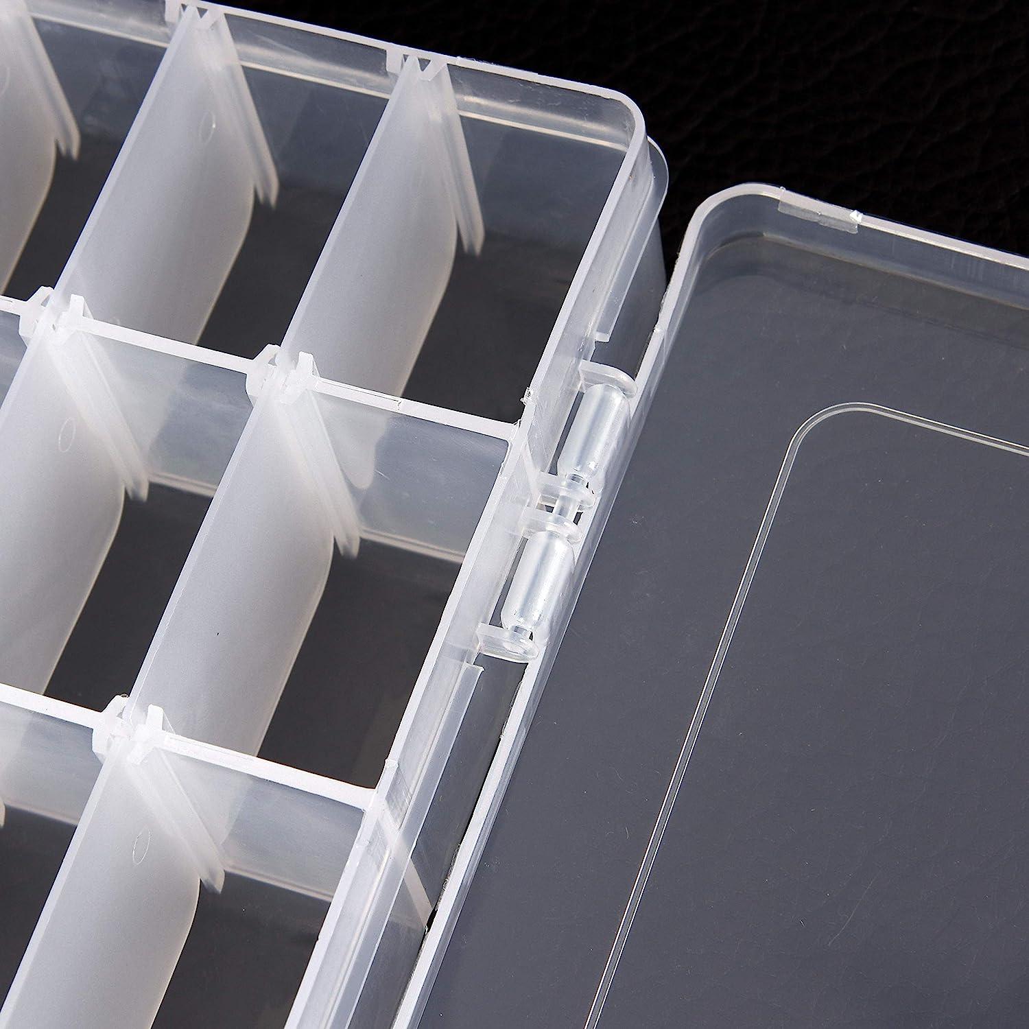 Snowkingdom Large 15 Grid Clear Organizer Box Adjustable Dividers