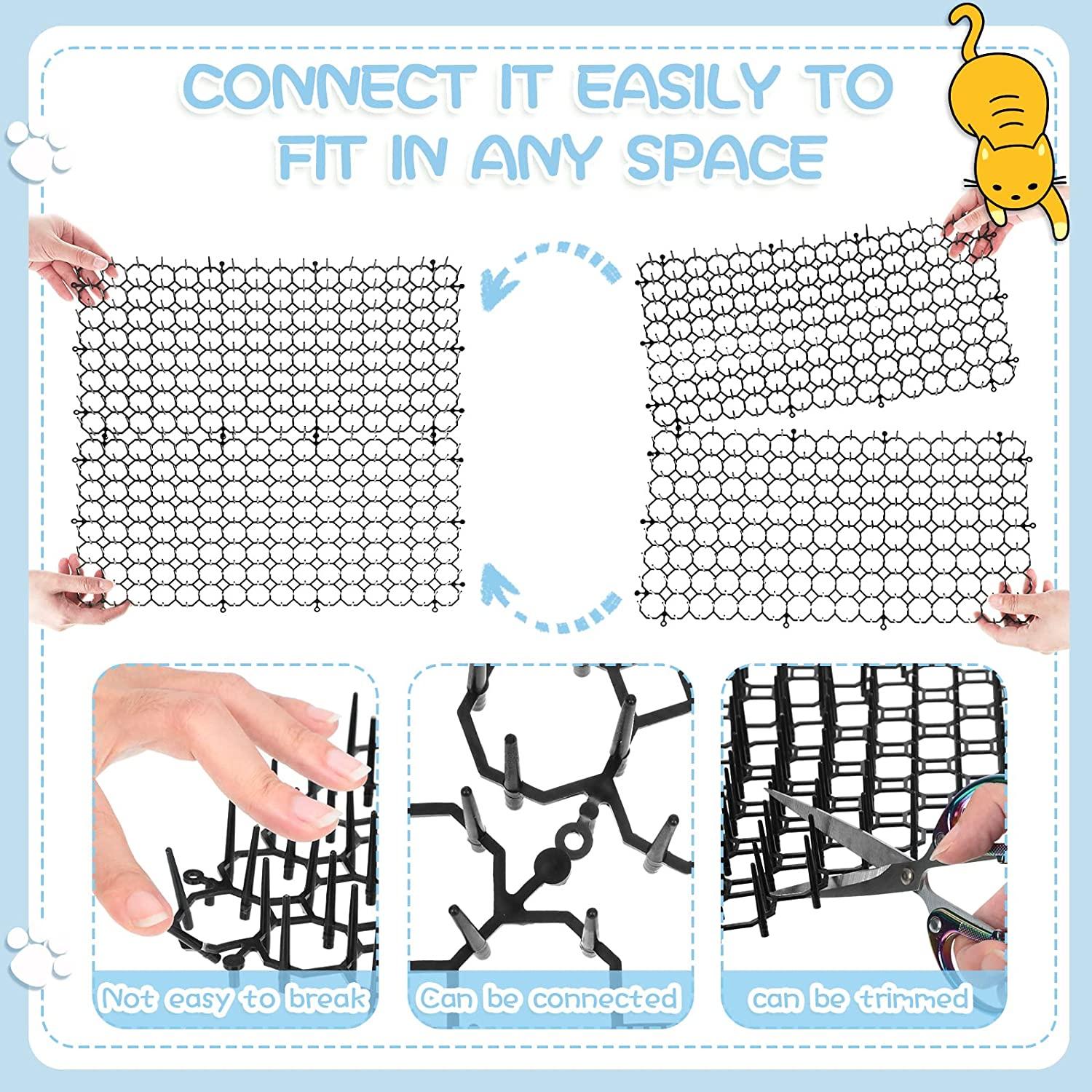 Treela 20 Pieces Cat Scat Mat with Spikes Outdoor Indoor Cat Repellent