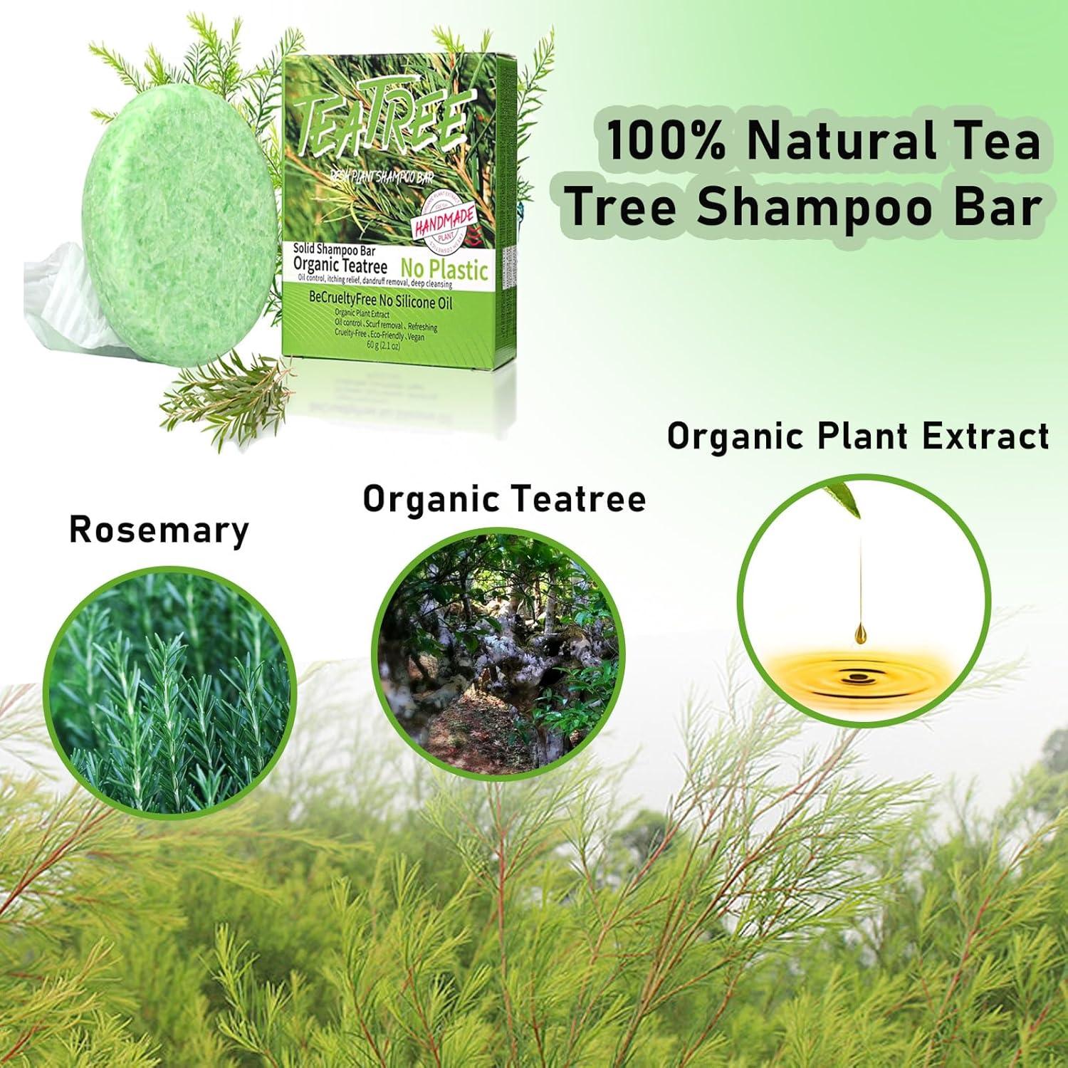 Tea Tree Shampoo Bar Rosemary Tea Tree Oil Bar for Hair Growth Cleanse  Moisturize Nourish Natural Shampoo Bar for Itchy & Dry Scalp Suitable for  All Hair Types 60g/2.1oz | Buy Now