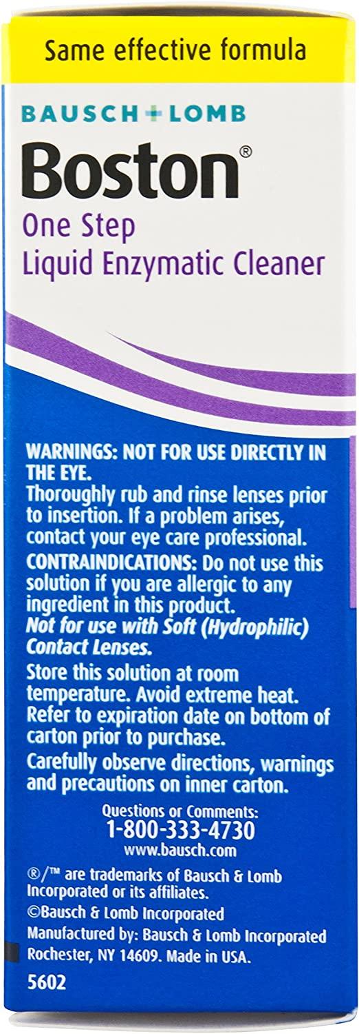 Bausch & Lomb Boston One Step Liquid Enzymatic Cleaner, Protein Remover