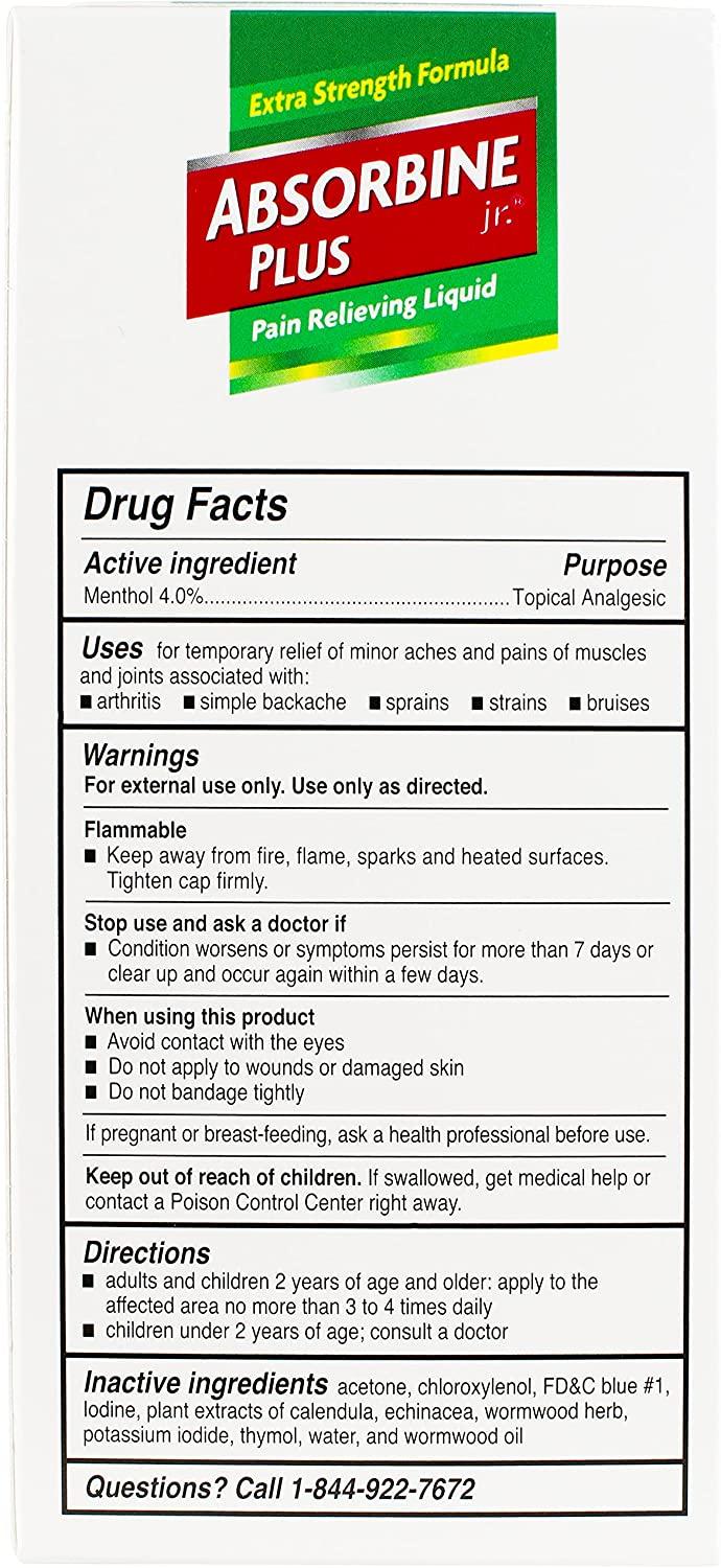 ABSORBINE JR. Pain Relieving Liquid with Menthol for Sore Muscles