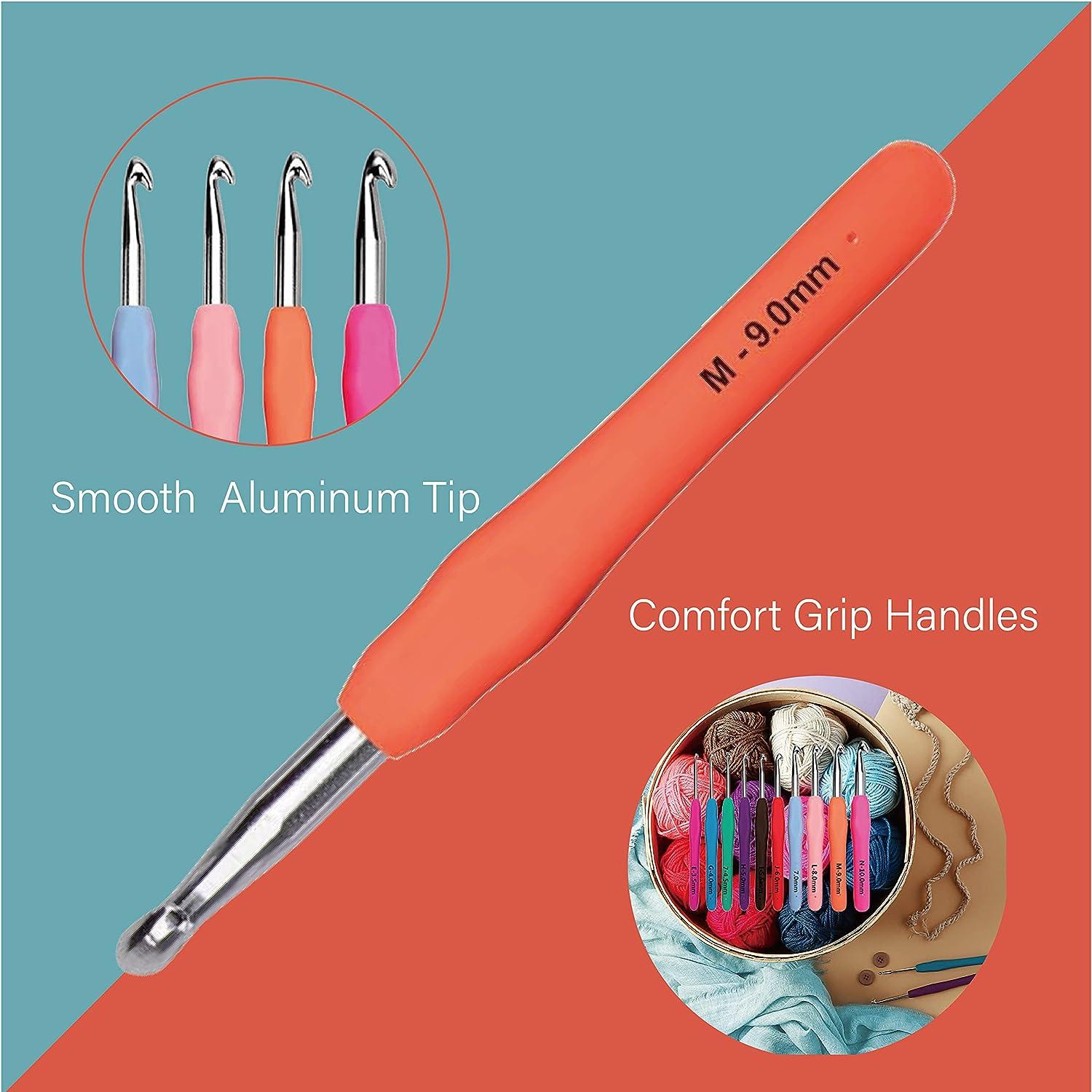 2Pcs 1.0mm Small Crochet Hooks, Ergonomic Small Lace Crochet Hook for  Beginners, Crochet Needles for Crocheting, Smooth and Comfortable for  Arthritis