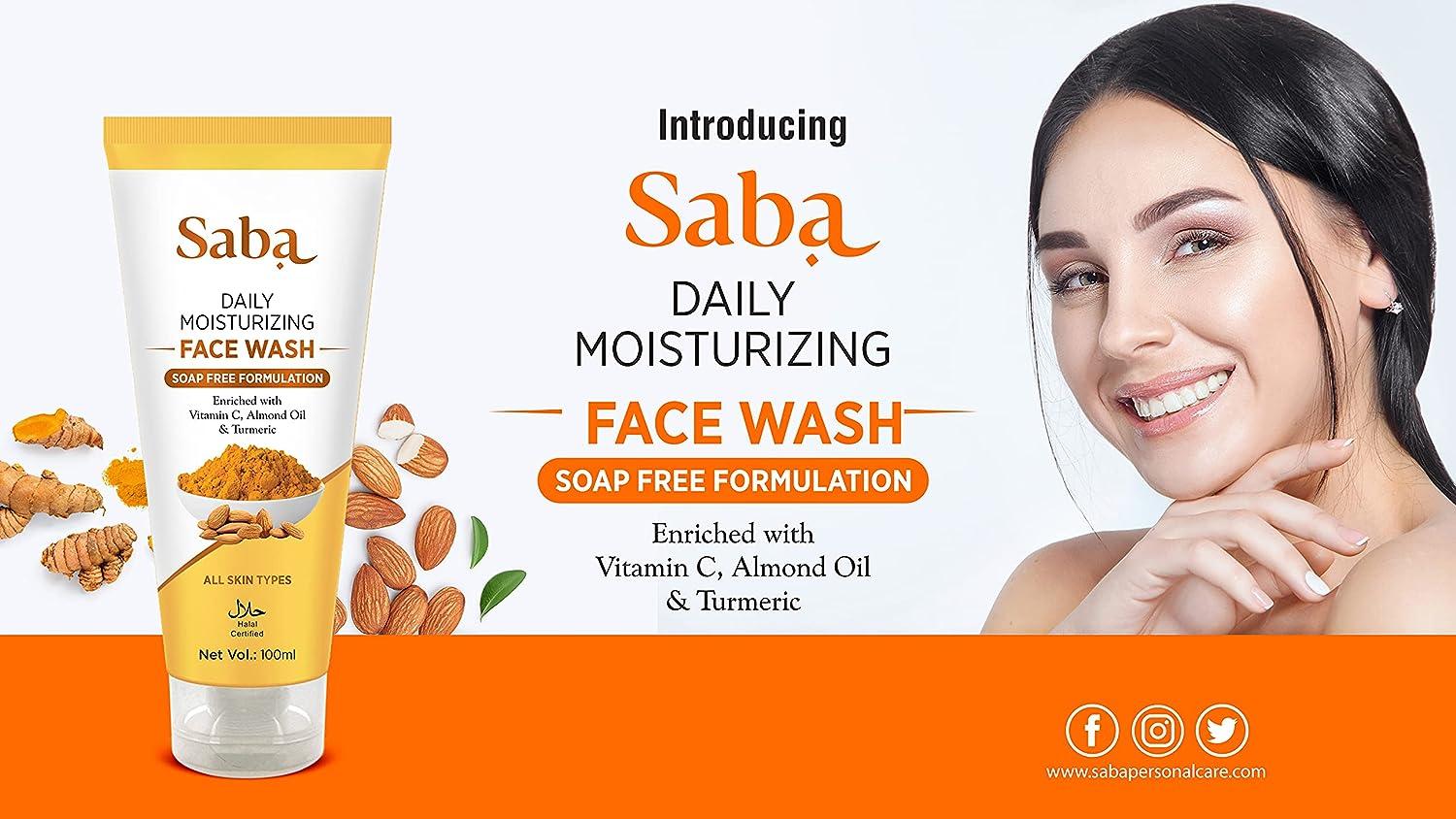 Saba Natural Turmeric & Almond Facial Cleanser Moisturizing