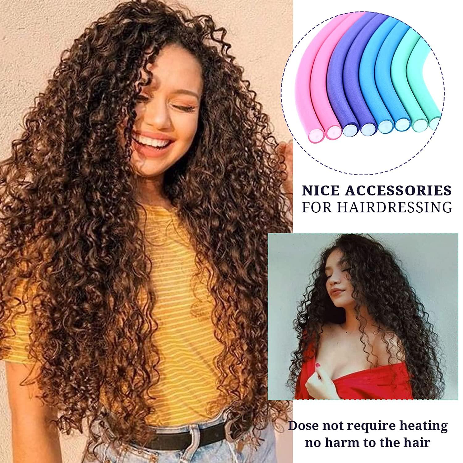 Hair Rollers Flexi Rods On Short Black Hair 80Pcs Inch Flex-rods