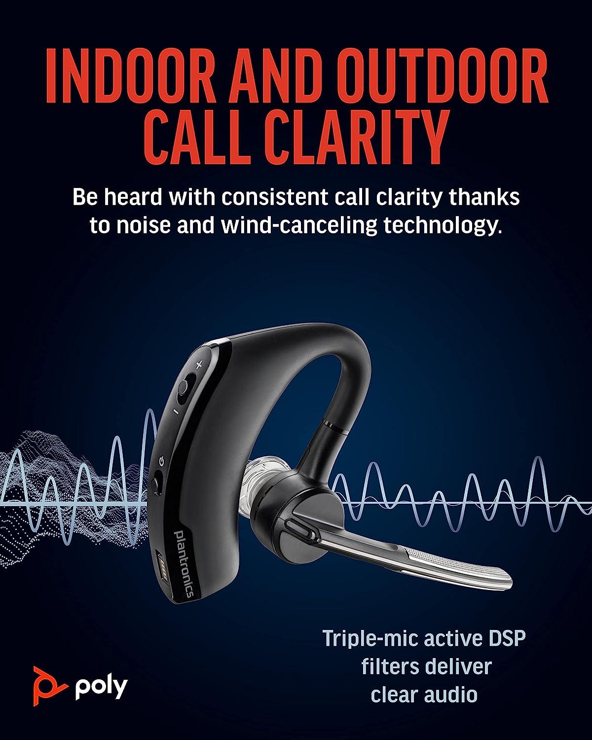 Poly Voyager Legend Wireless Headset (Plantronics) - Single-Ear Bluetooth  w/Noise-Canceling Mic - Voice Controls - Mute & Volume Buttons - Ergonomic  Design -Connect to Mobile/Tablet via Bluetooth -FFP
