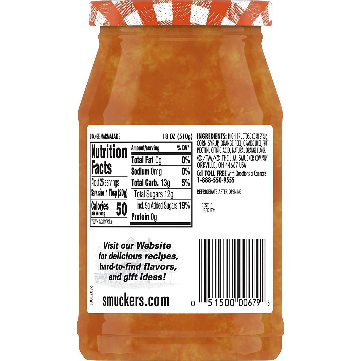 Smucker's Sweet Orange Marmalade 18 oz Delicious Citrus Spread