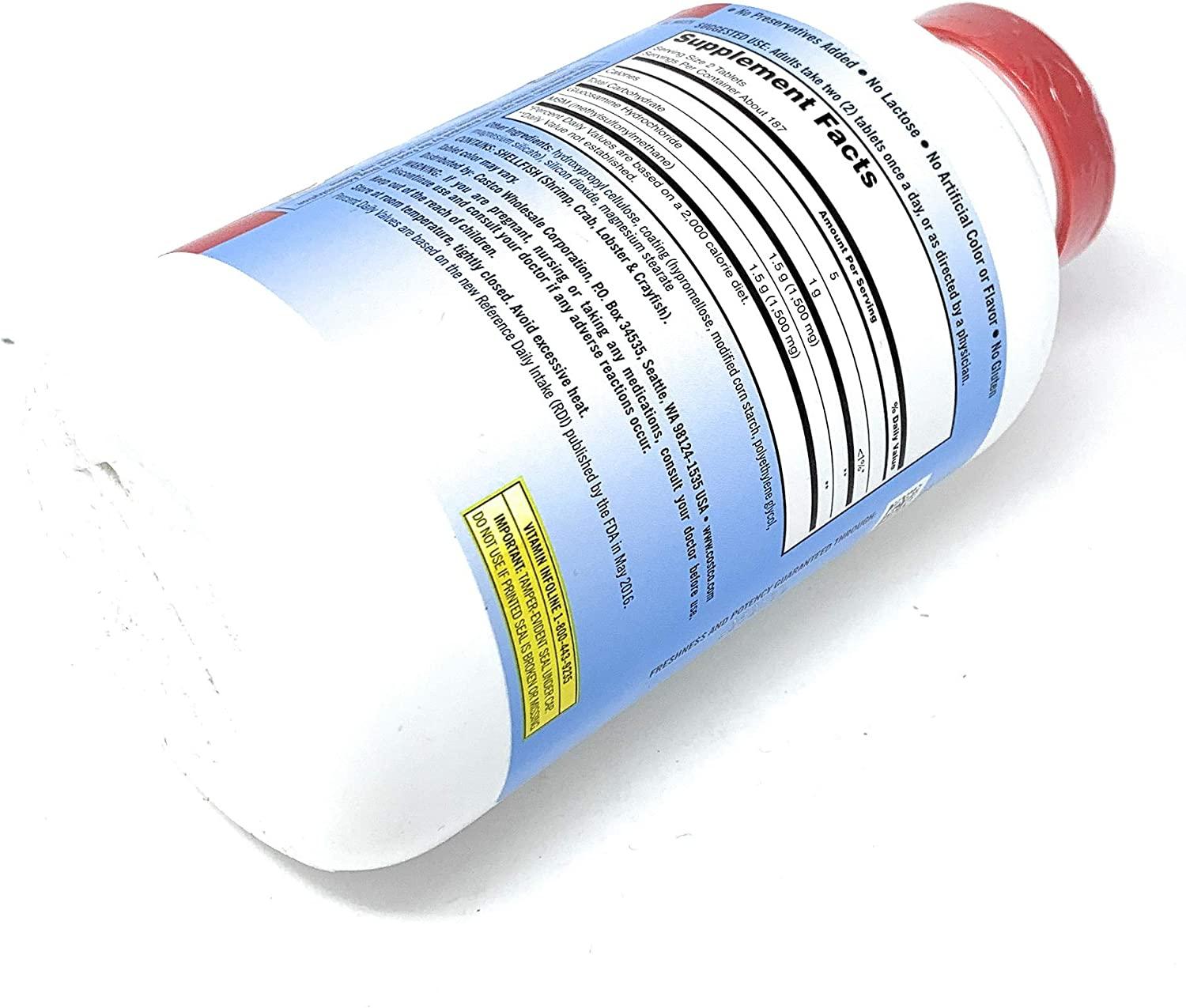 Kirkland Signature Glucosamine HCI 1500mg with MSM 1500mg 375 Tablets