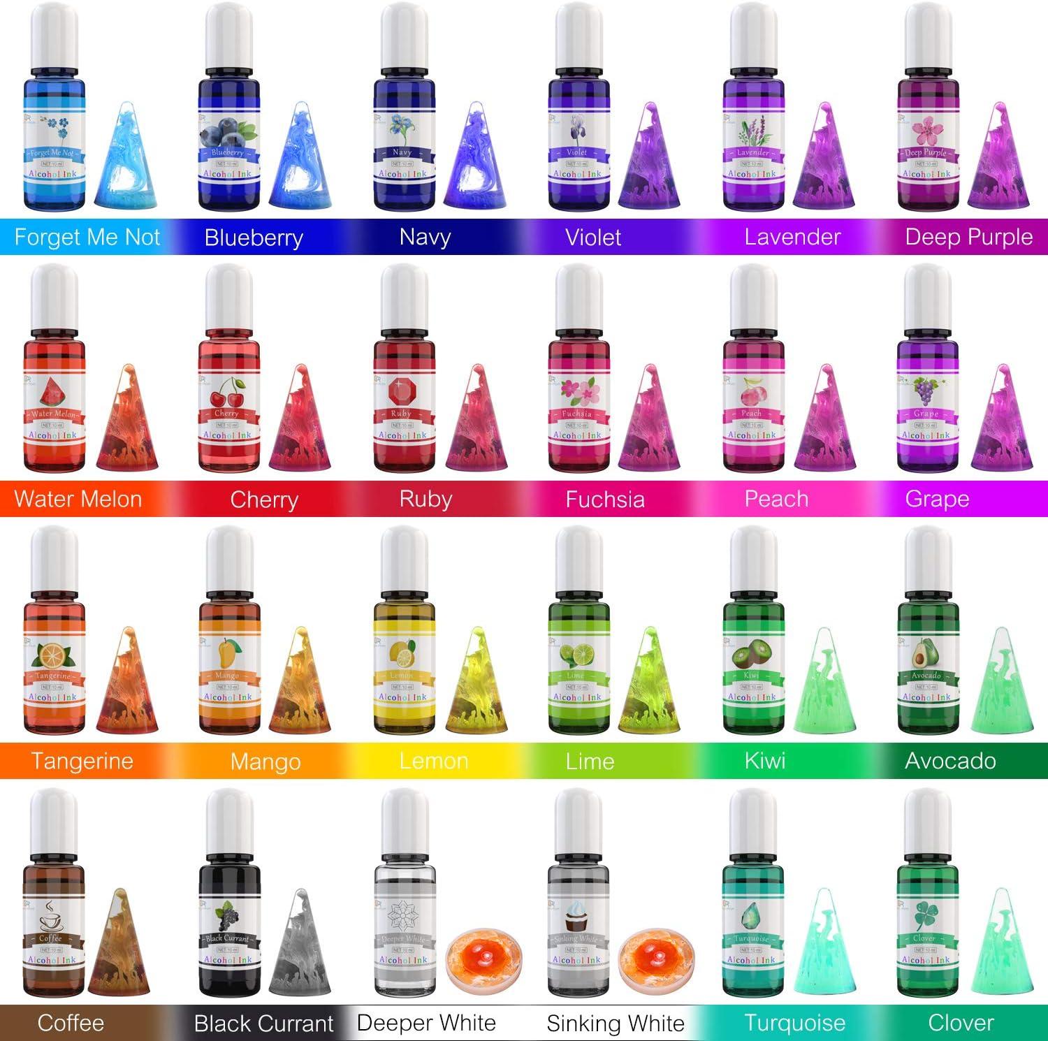 Alcohol Ink Set Epoxy Resin Dye Vibrant Colors Alcohol Based Resin