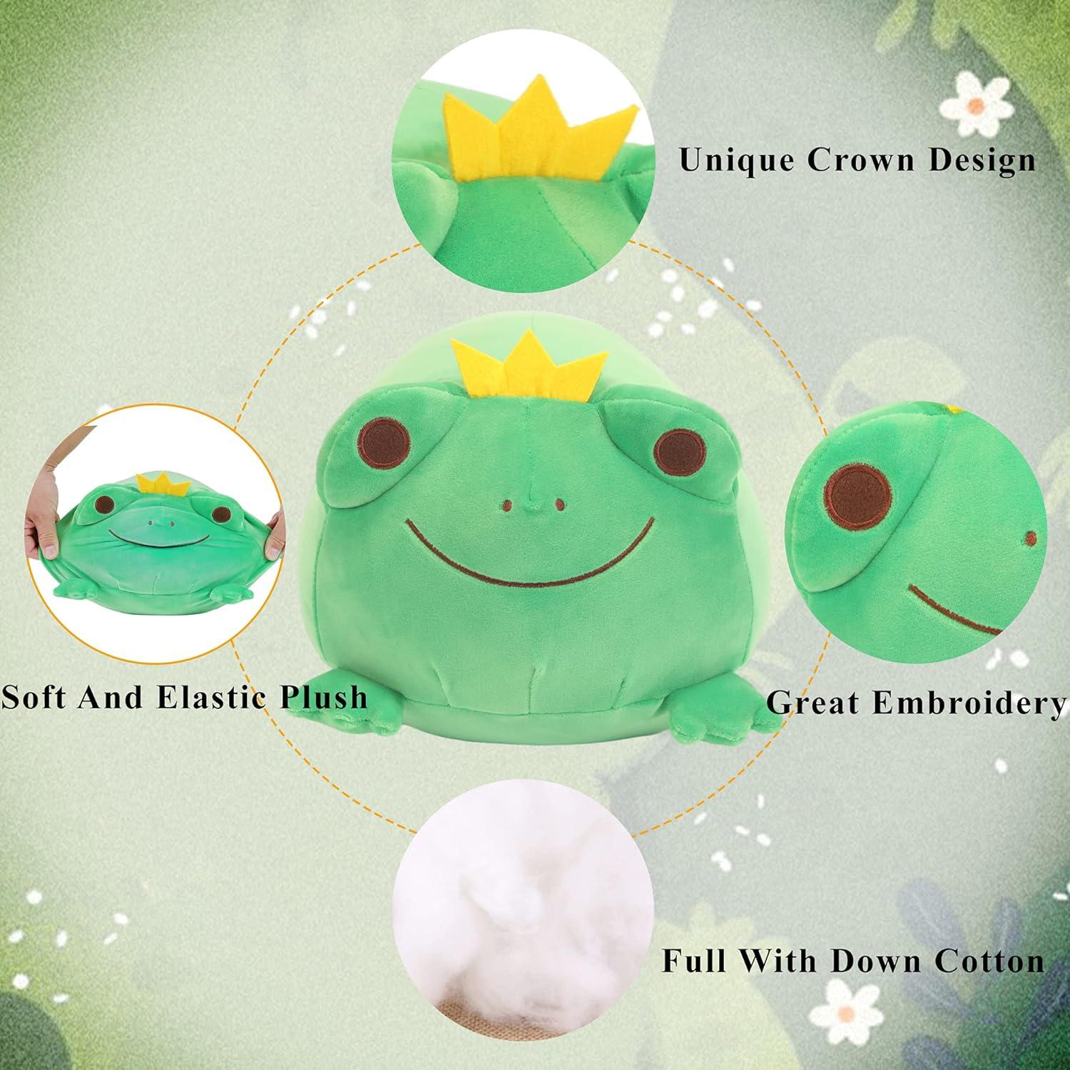 JUNERAIN Giant Frog Plush Soft Pillow Adorable Plush Frog Stuffed