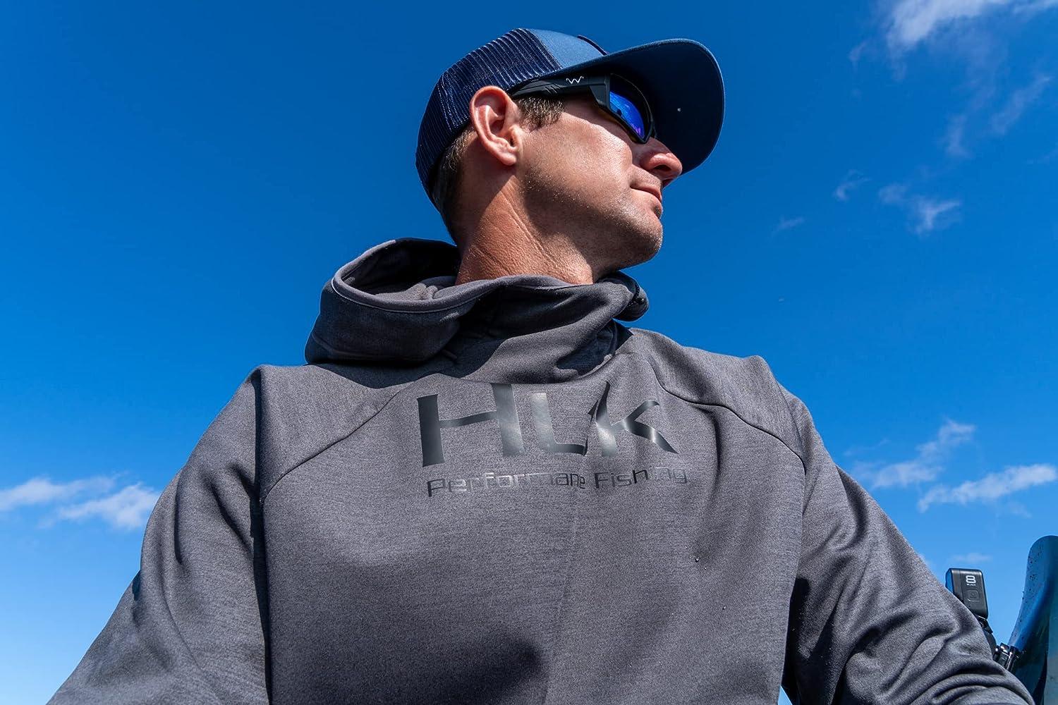 Huk Men's Icon X Hoodie  Long-Sleeve Performance Shirt with UPF 30+ Sun  Protection Gray X-Large