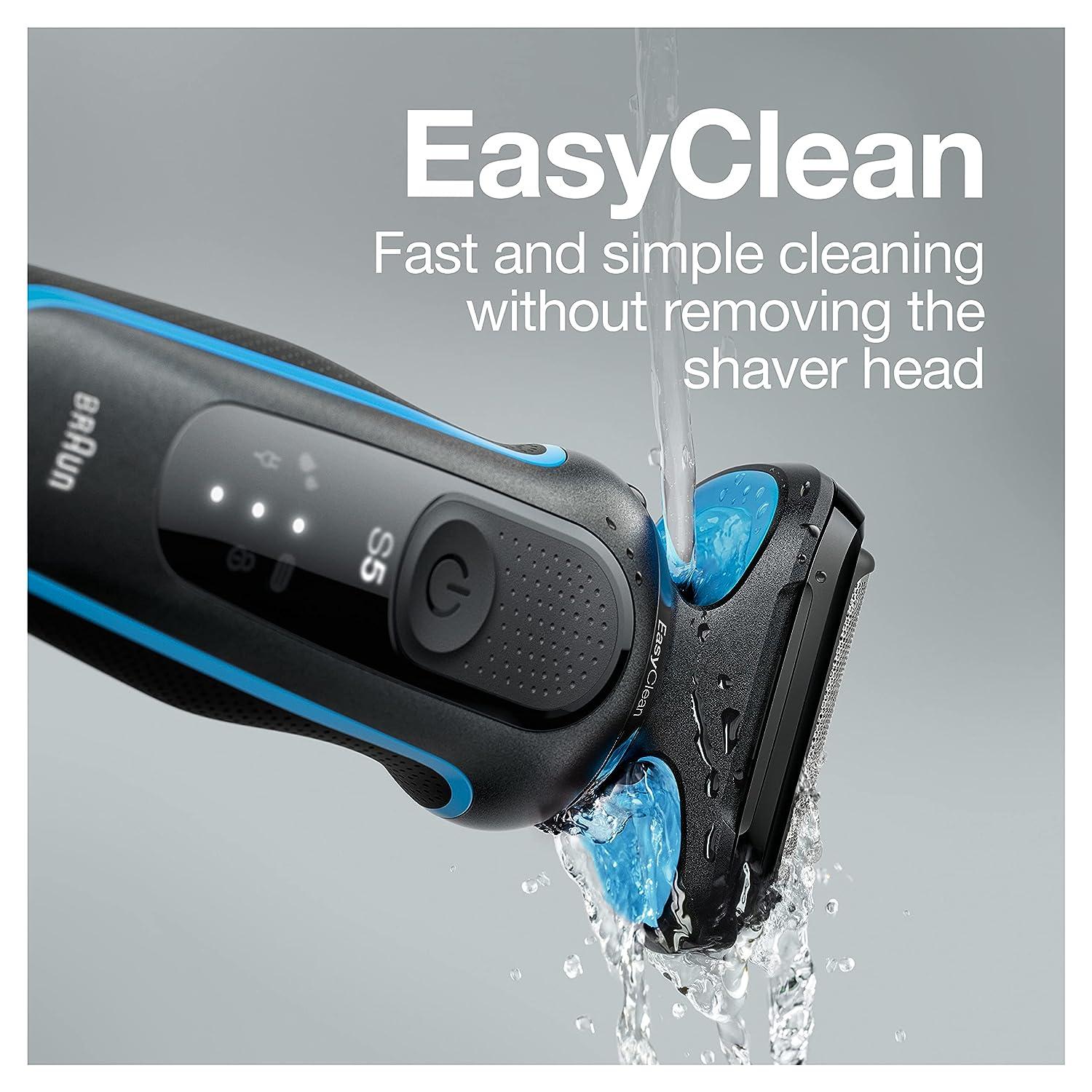 Braun Series 5 5020 Electric Razor for Men Foil Shaver with Beard Trimmer  Rechargeable Wet & Dry with EasyClean Black 5 Piece Set