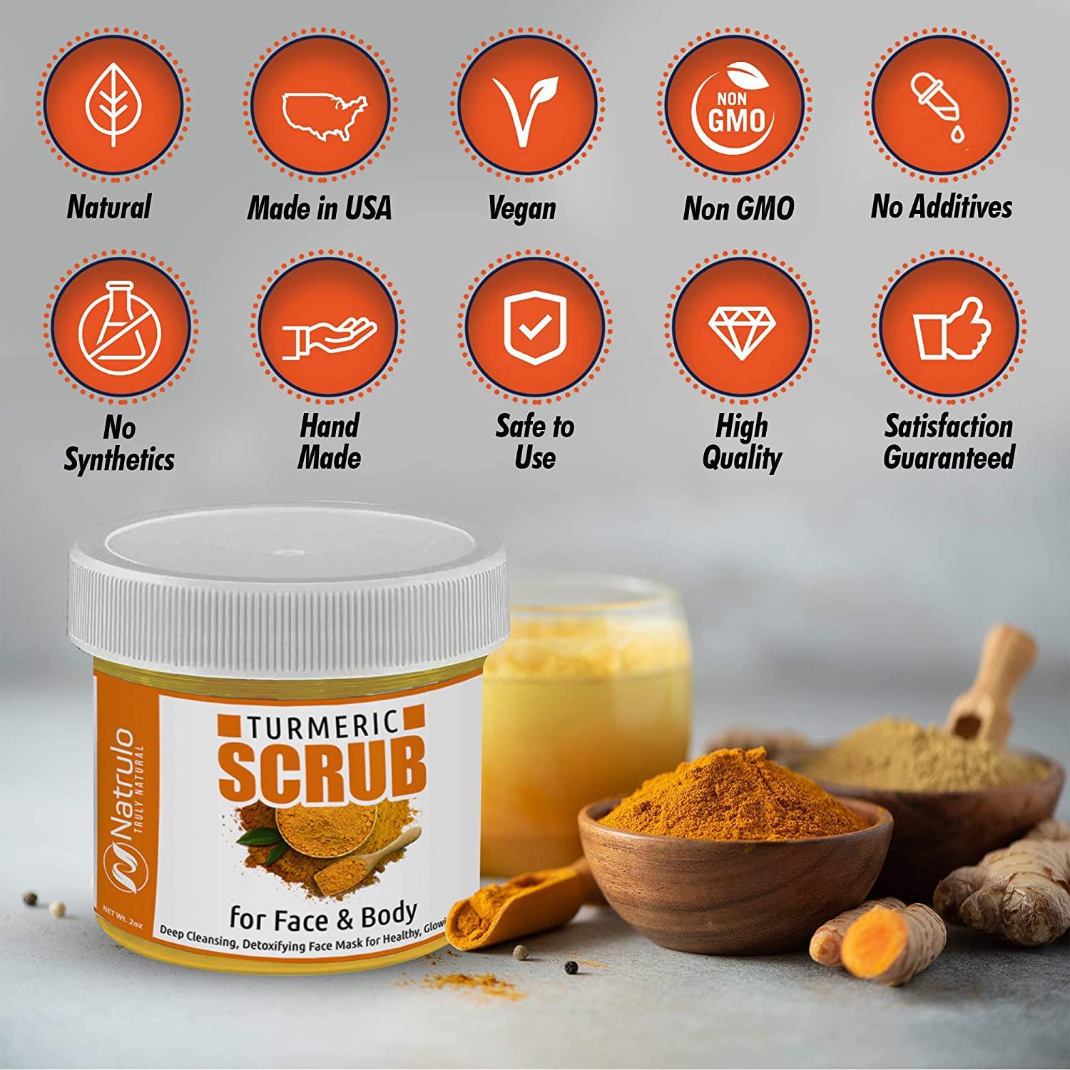 Natrulo Turmeric Face Scrub Skin Brightening Mask with Turmeric All