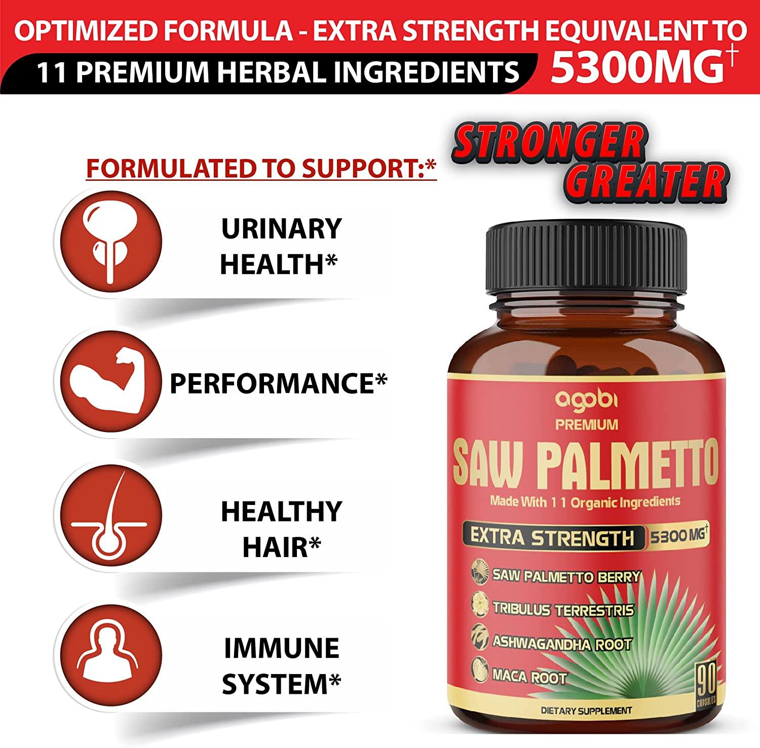 Premium Saw Palmetto Capsules Equivalent To 5300mg Combined With