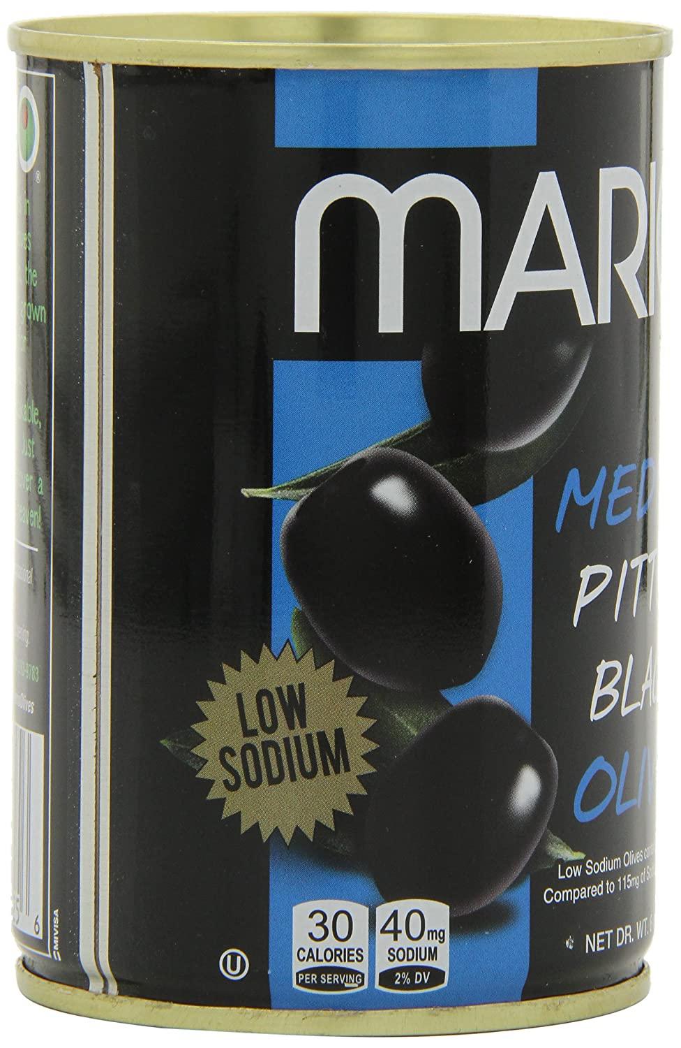 Mario Camacho Foods Low Sodium Black Olives, Medium Pitted, 6.0 Ounce (Pack of 12)
