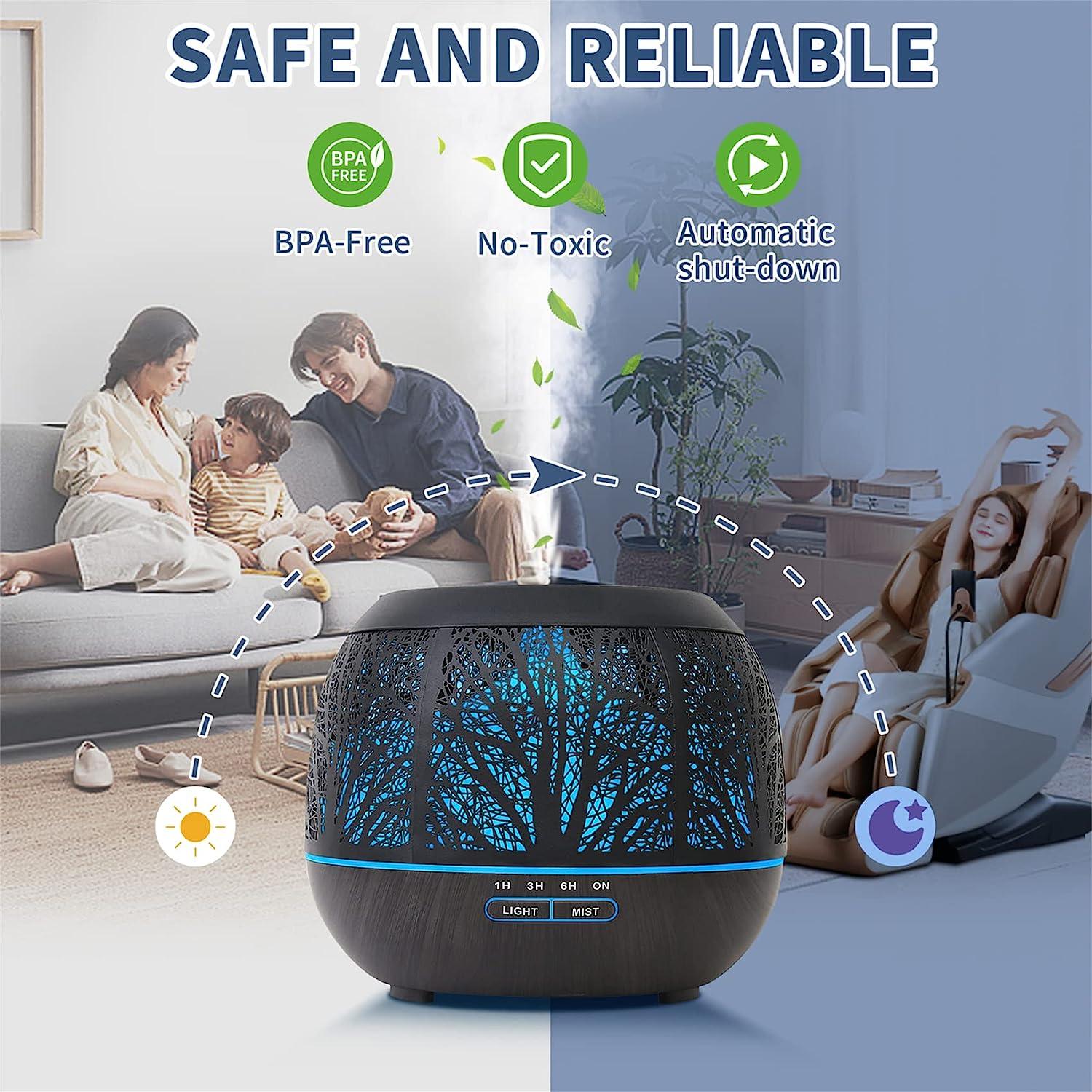 Essential Oil Diffuser Humidifier for Home: 400ml Ultrasonic Aroma