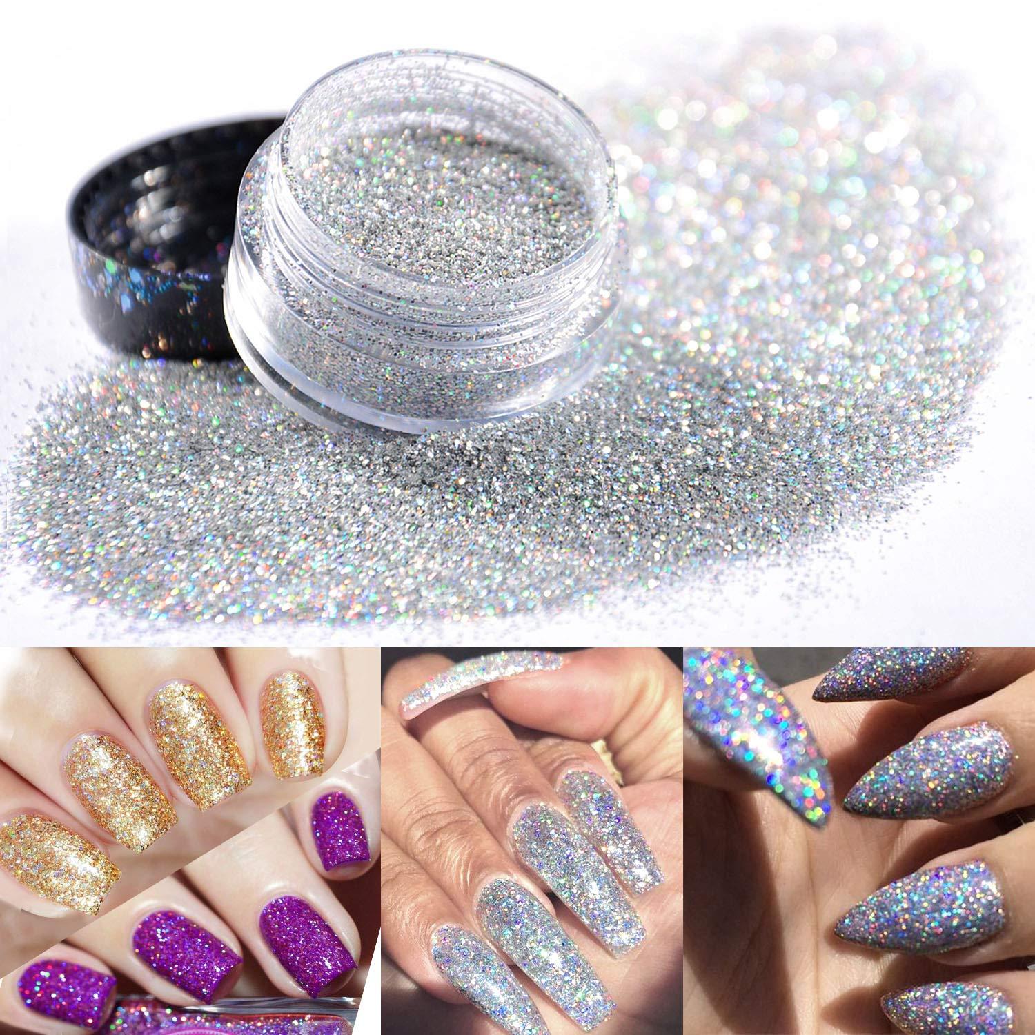 Warmfits Holographic Nail Glitter 12 Colors Holo Laser Superfine